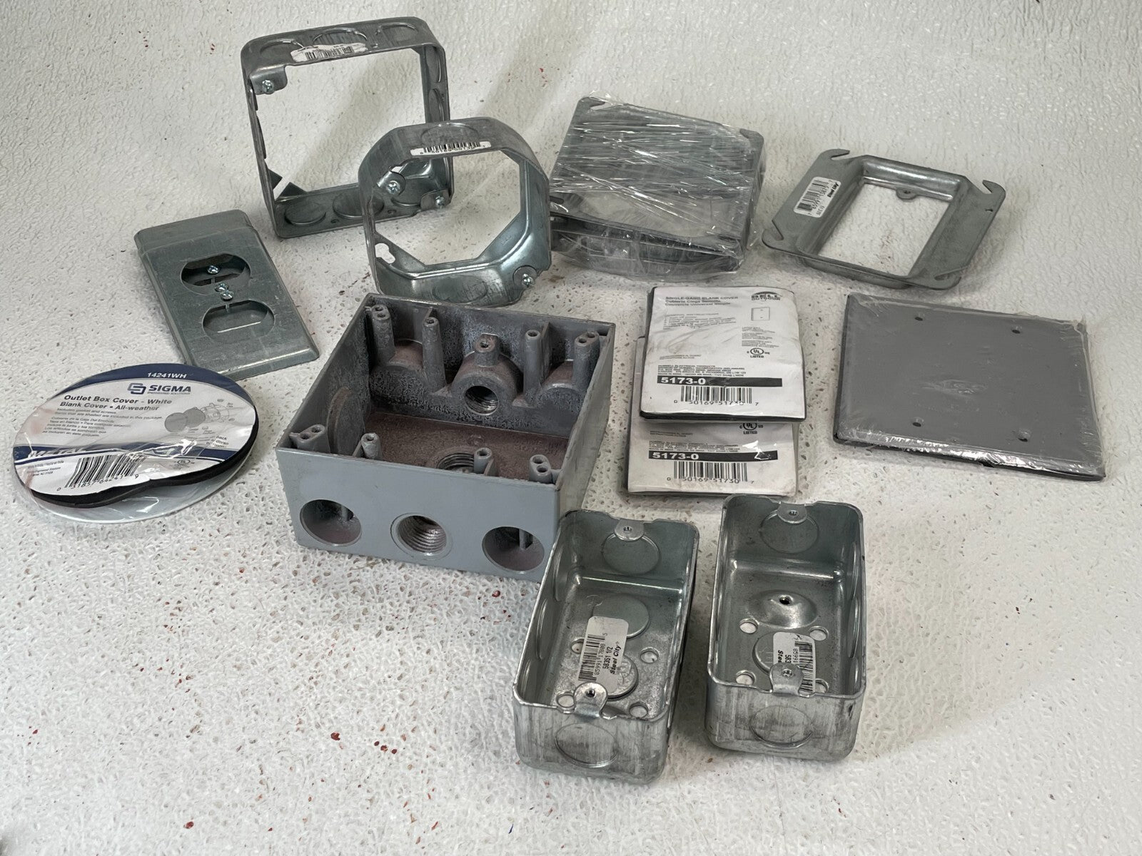 (One Lot) Cheap Electrical Boxes, Plates, and Covers, everything in photos