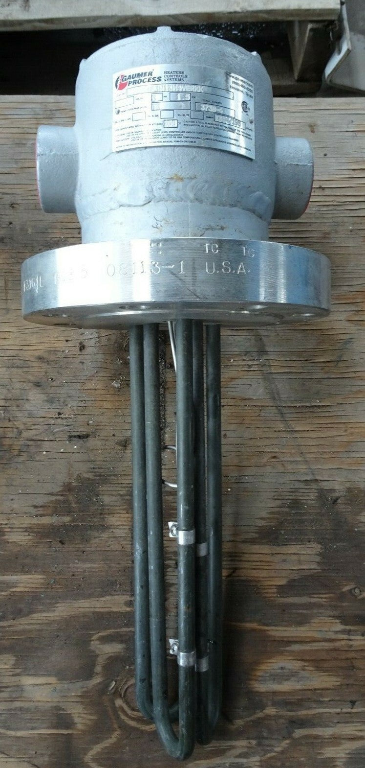 GAUMER PROCESS immersion HEATER 480 VAC 3 PHASE 1.5 KW STAINLESS 1344p ...
