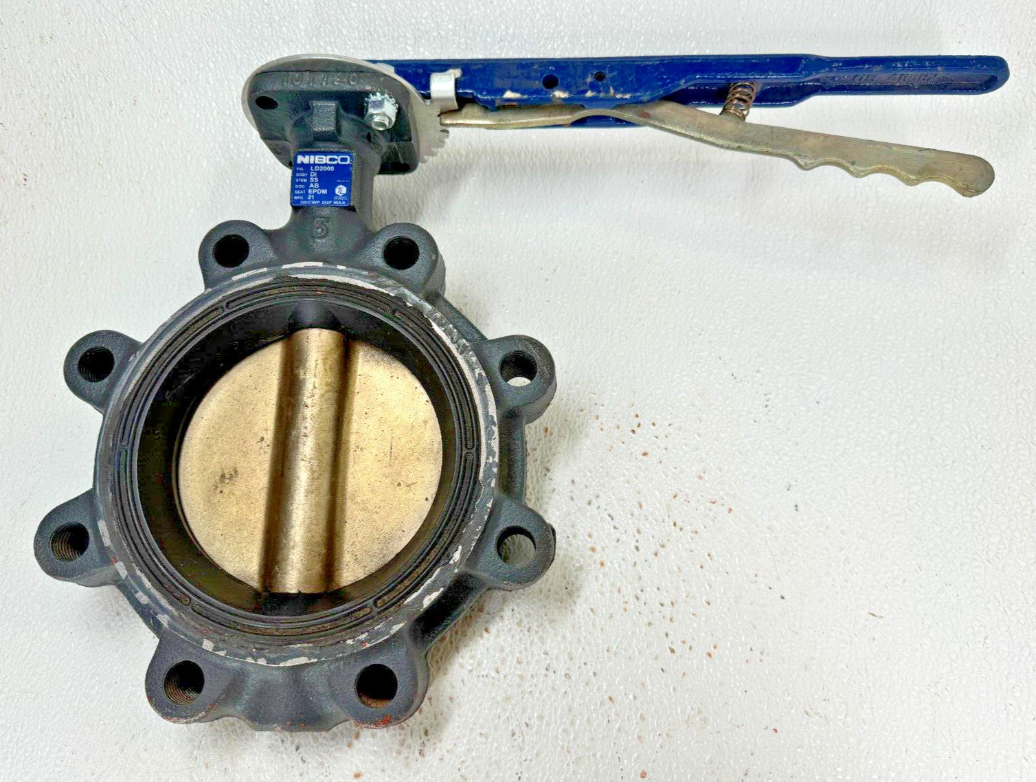 NIBCO LD2000 Butterfly Valve 5" 200-CWP Lug Style DI Body, BRZ Disc, EPDM Seat
