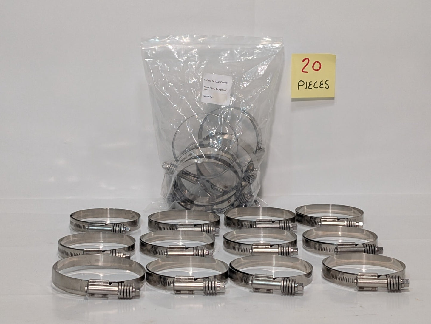 Lot of 20 KGZ-83 Heavy Duty Gasket Clamps, 83-105mm, Stainless Steel, KGZ83