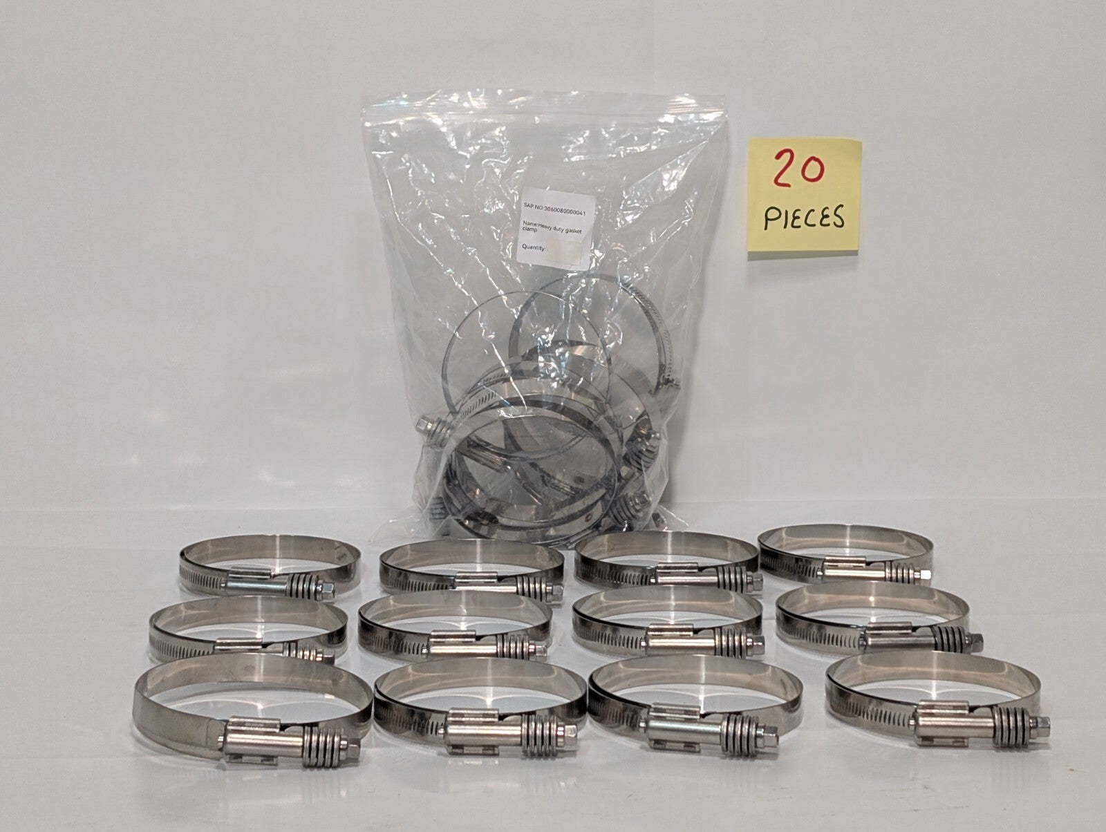 Lot of 20 KGZ-83 Heavy Duty Gasket Clamps, 83-105mm, Stainless Steel, KGZ83