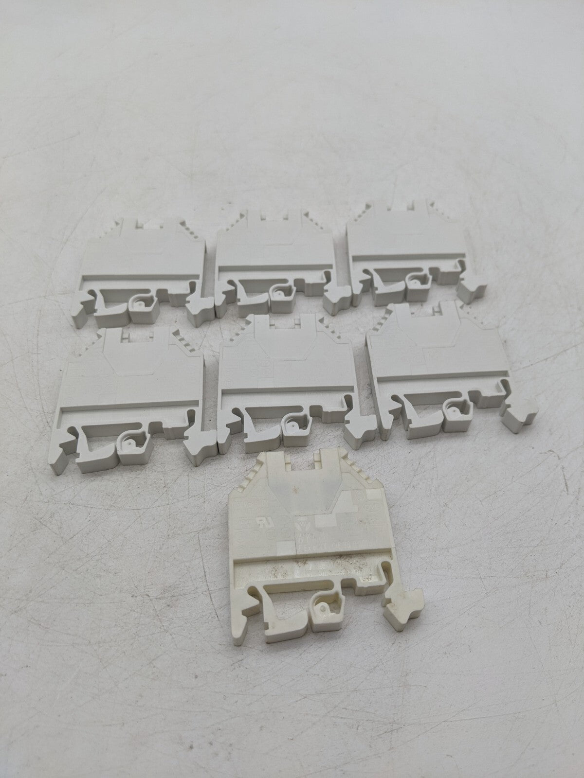 7 Piece Set Wieland WK4/U Terminal Block DIN Rail Mount Feed Through - White