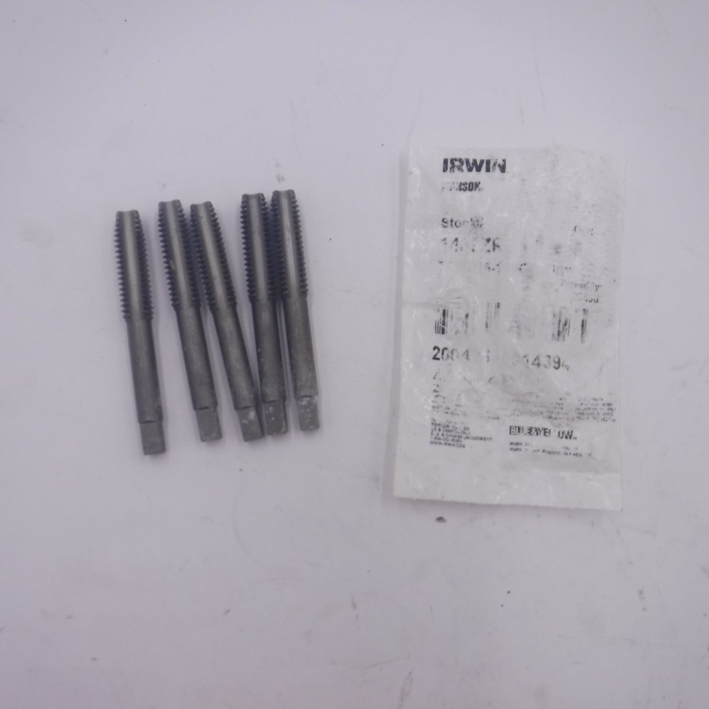 5 Pack IRWIN Straight Flute Taps 1439ZR 7/16"-4