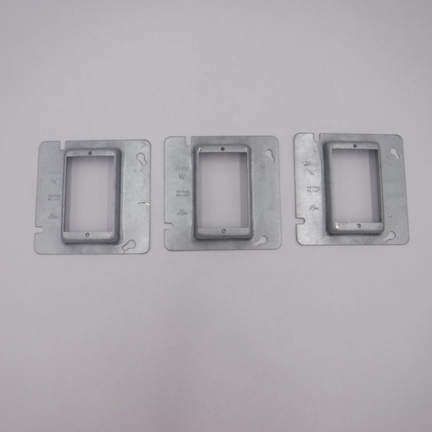 3 Pack RACO 4-11/16" SQ 3/4"RSD 1-Gang Mud Rings 838