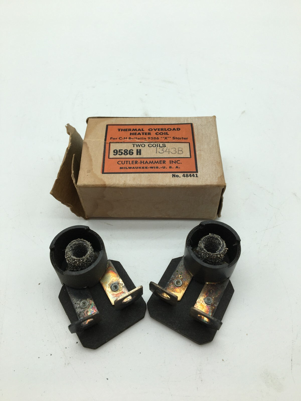 Lot of 2 Cutler-Hammer H-1343 Thermal Overload Heater Coil for C-H Bulletin 9586