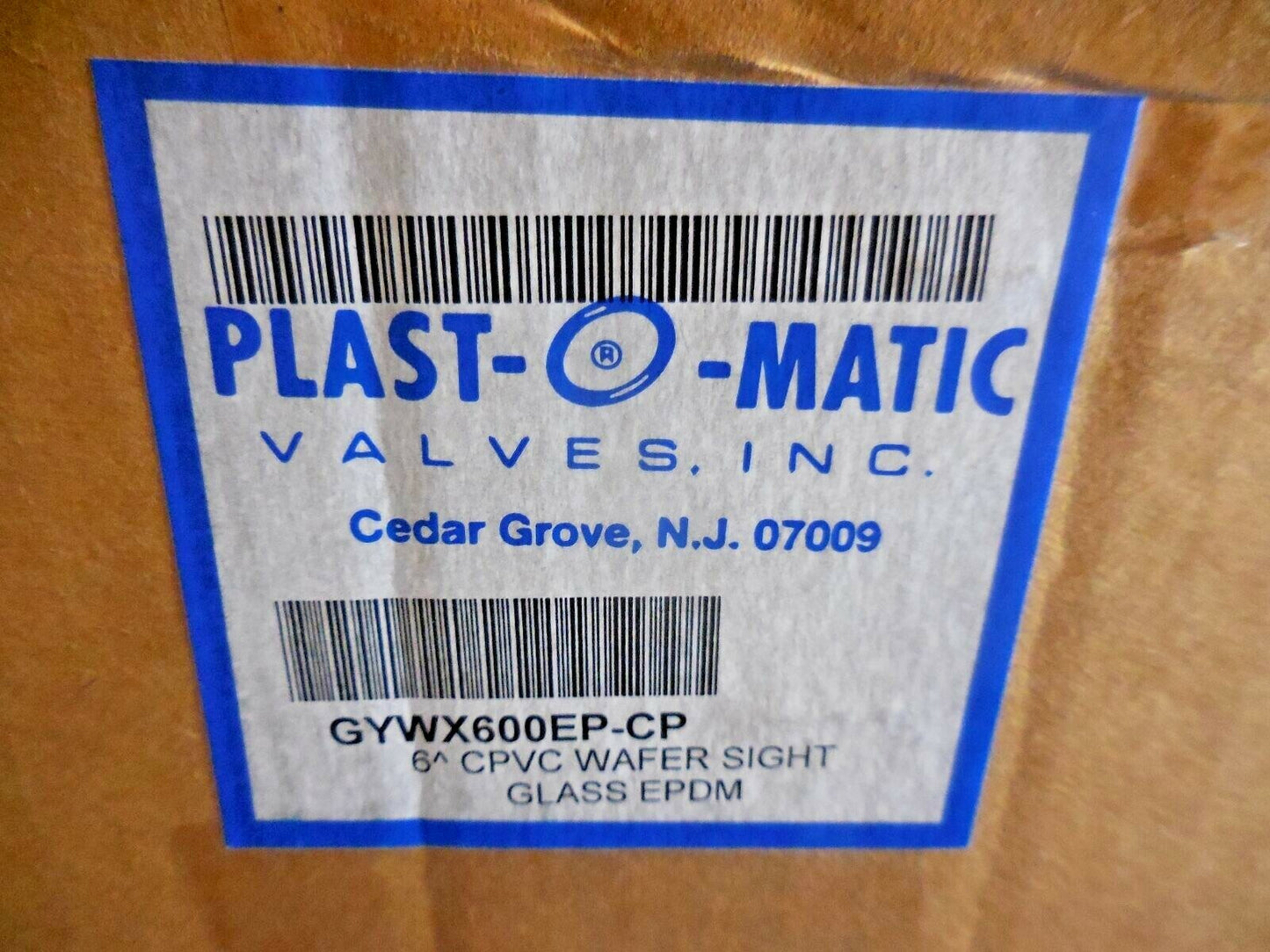 Plast-O-Matic GYWX600EP-CP Wafer Sight Glass (EPDM Seal, 6", CPVC) "NEW"