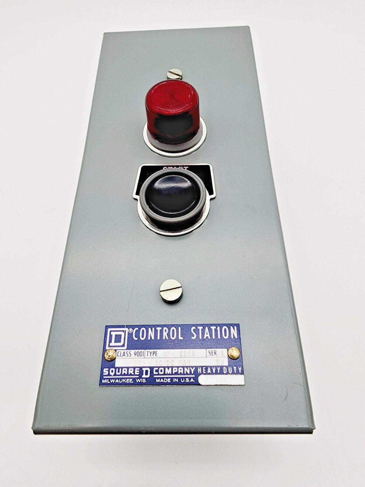 Square D 9001 GFP-226A Control Station Start Button Indicator Light 600V AC/DC