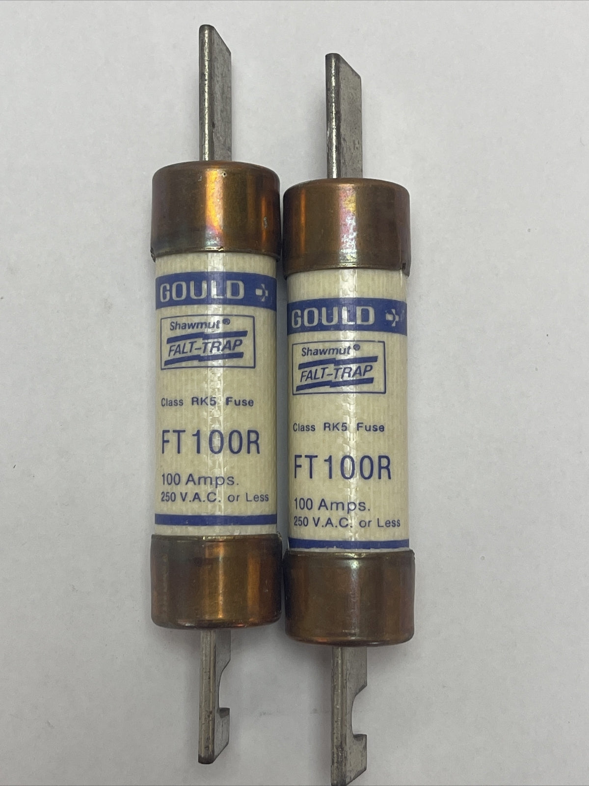 GOULD SHAWMUT FT100R FALT-TRAP CLASS RK5 FUSE 100AMP 250VAC (LOT OF 2)