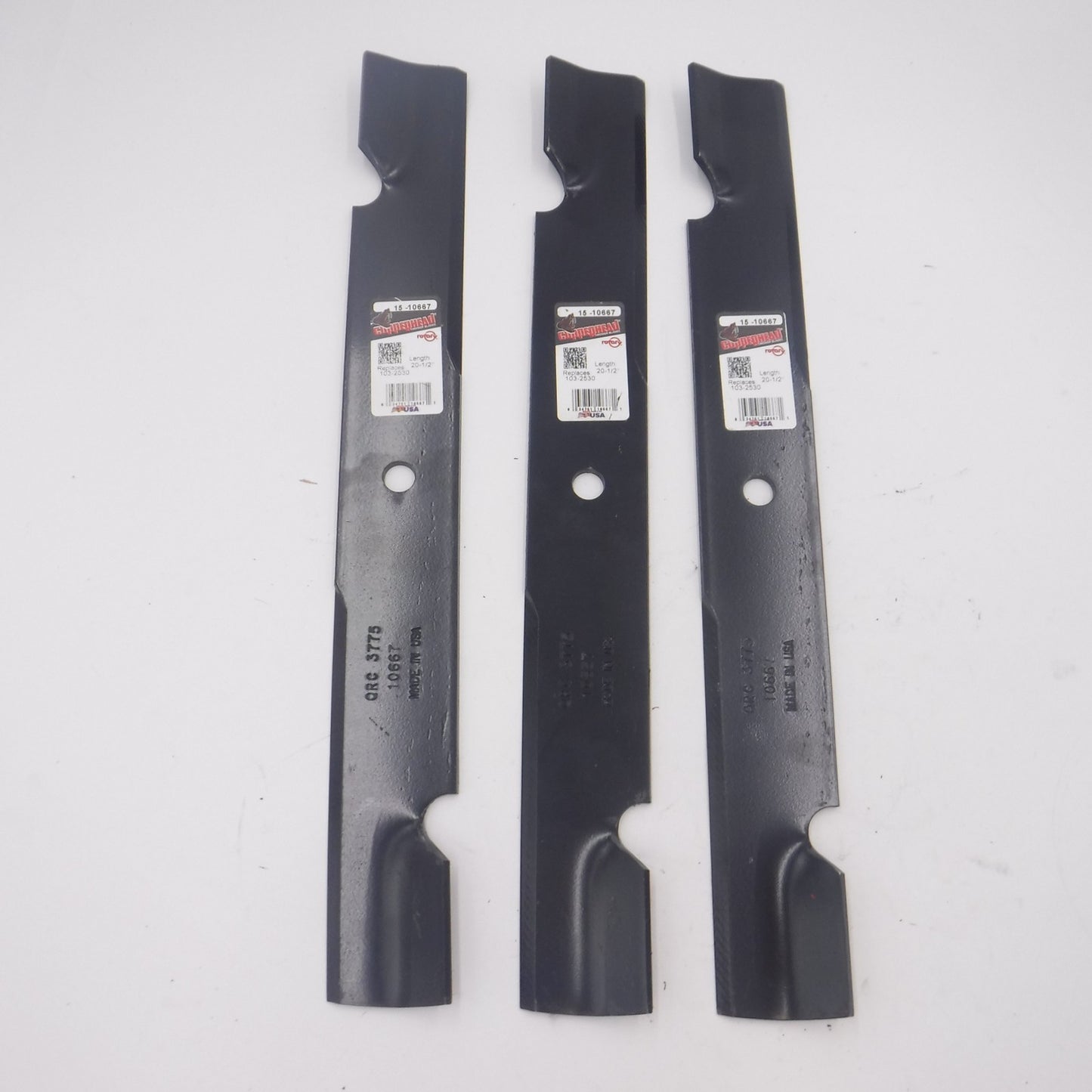 3 Pack Copperhead 20-1/2" High Lift Mower Blades 10667 For 60" Dixon 8025