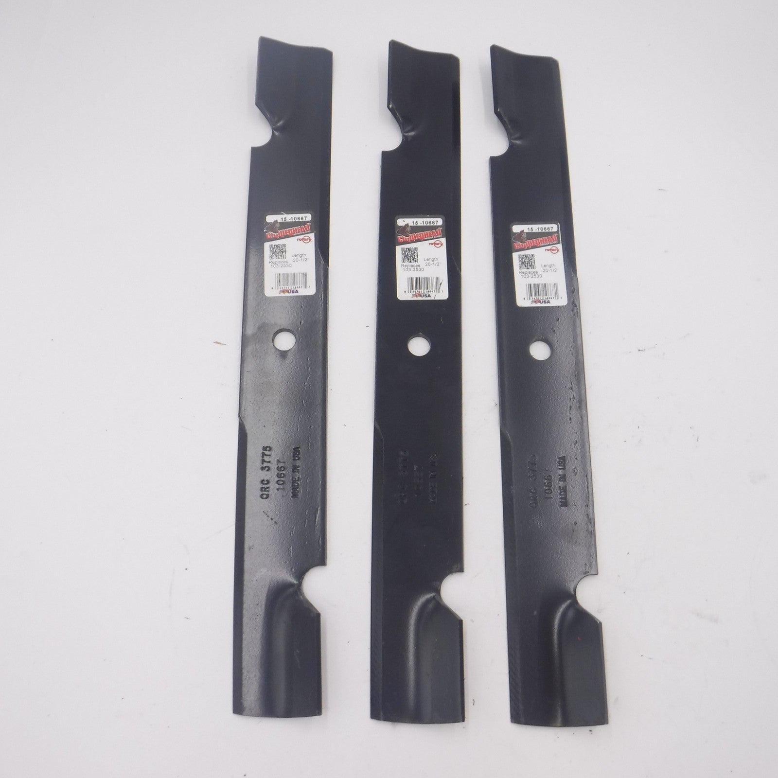 3 Pack Copperhead 20-1/2" High Lift Mower Blades 10667 For 60" Dixon 8025