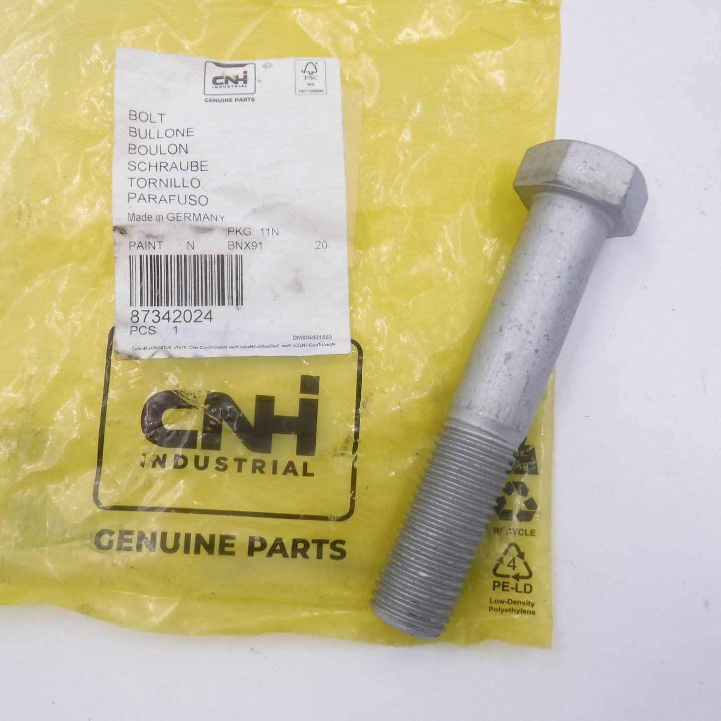OEM CNH 87342024 Hex Bolt Cl 10.9 M22 x 2.5 x 120 fits Magnum 180 190 210 225