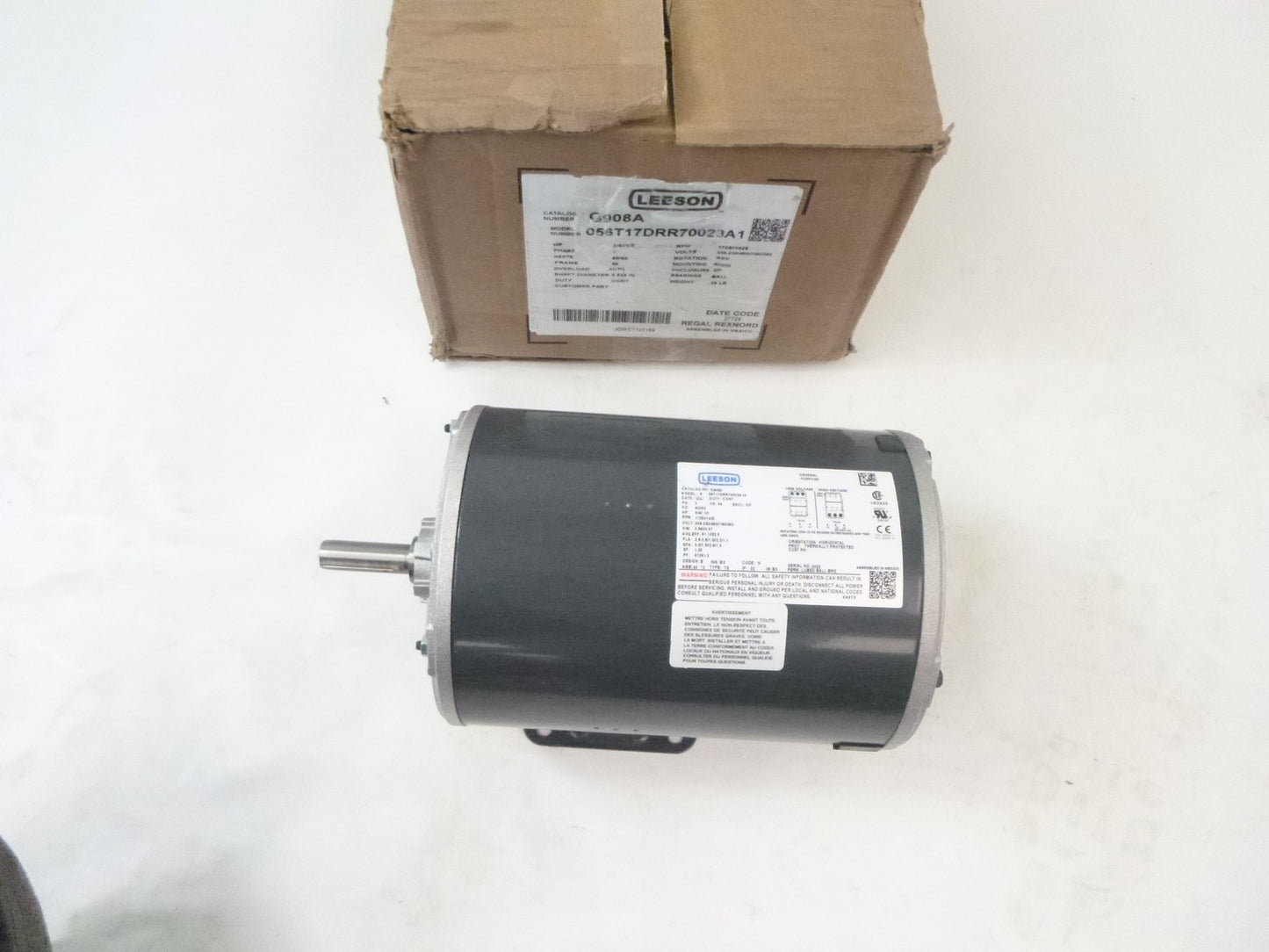 LEESON 3 Phase General Purpose Electric Motor 3/4HP 1725RPM 56 DP 3PH G908A