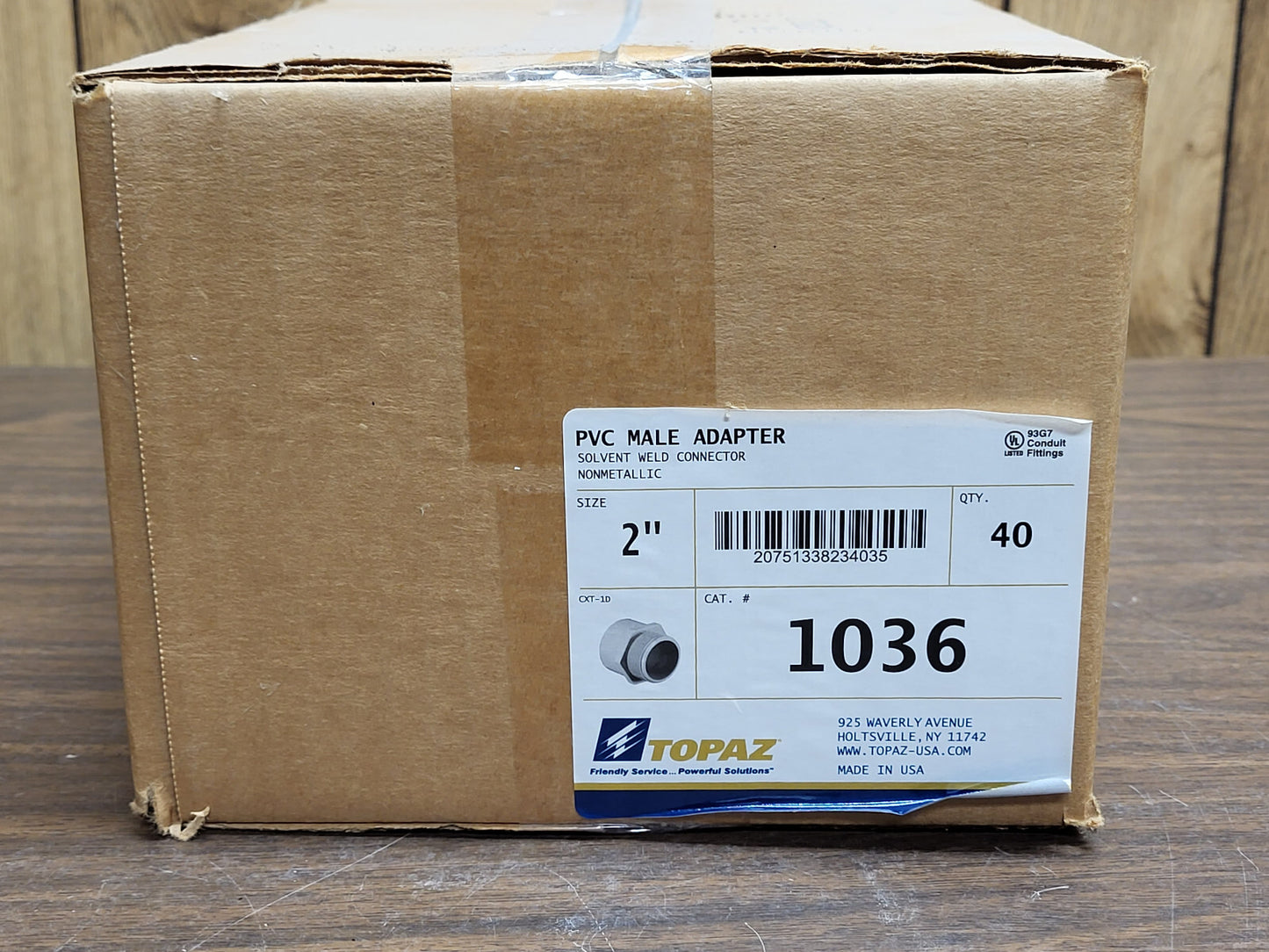 TOPAZ 1036 PVC MALE MALE ADAPTERS 2" LOT OF 40