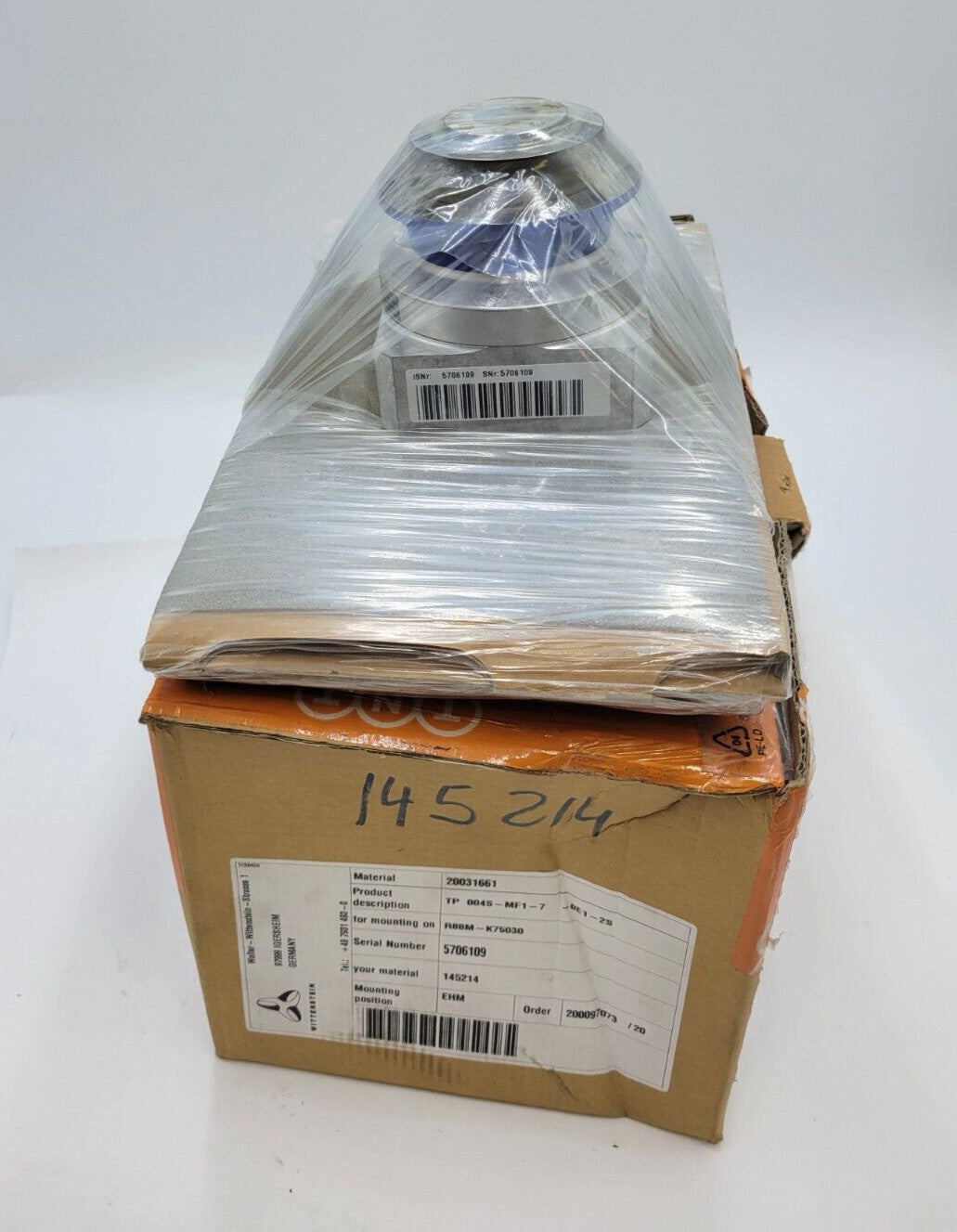 Wittenstein TP004S-MF1-7-DE1-2S Gear Reducer 7:1 for Mounting On R88M-K75030
