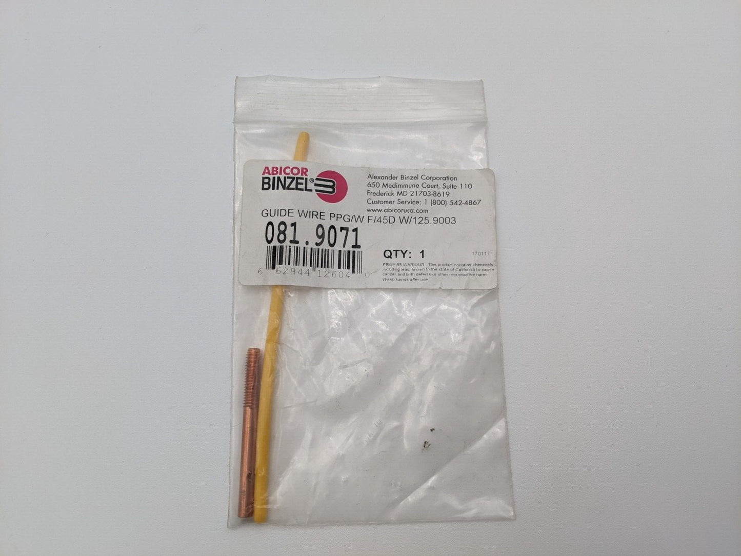 Abicor Binzel 081.9071 Guide Wire PPG/W F-45D 125.9003 081.0018 MIG Welding Part