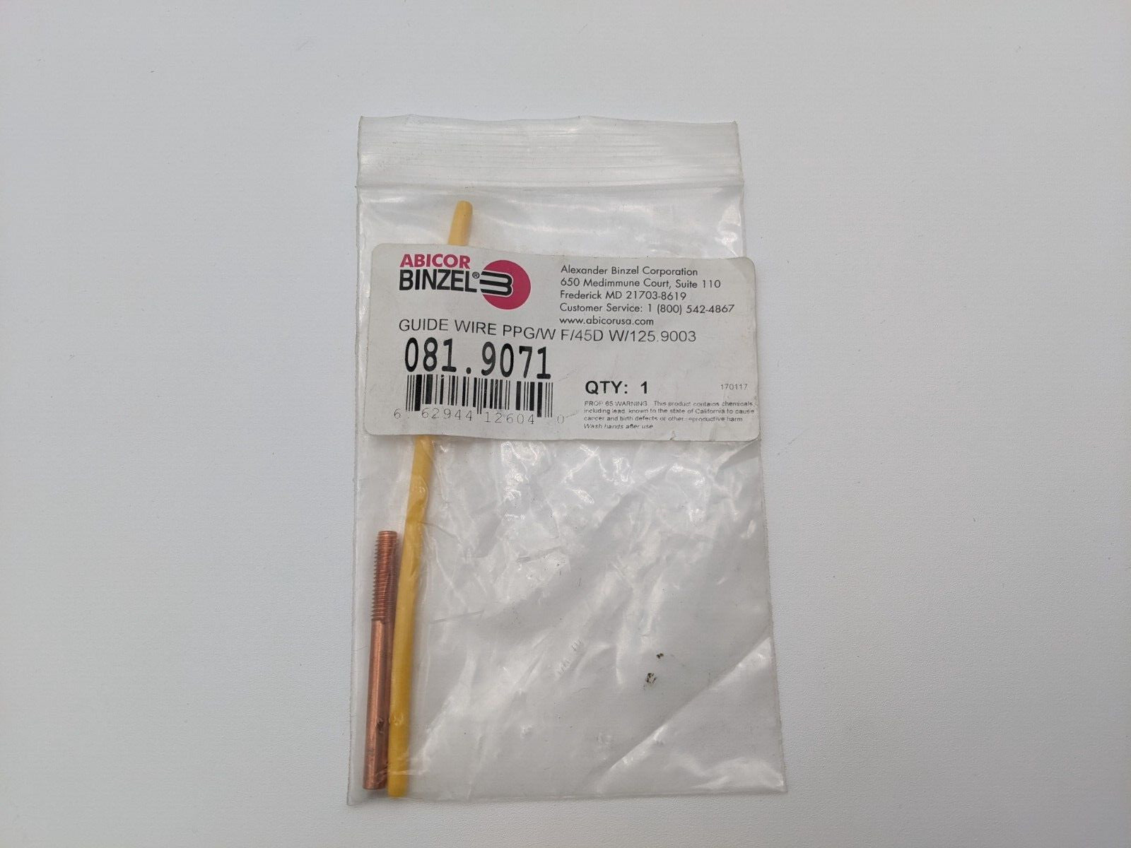 Abicor Binzel 081.9071 Guide Wire PPG/W F-45D 125.9003 081.0018 MIG Welding Part