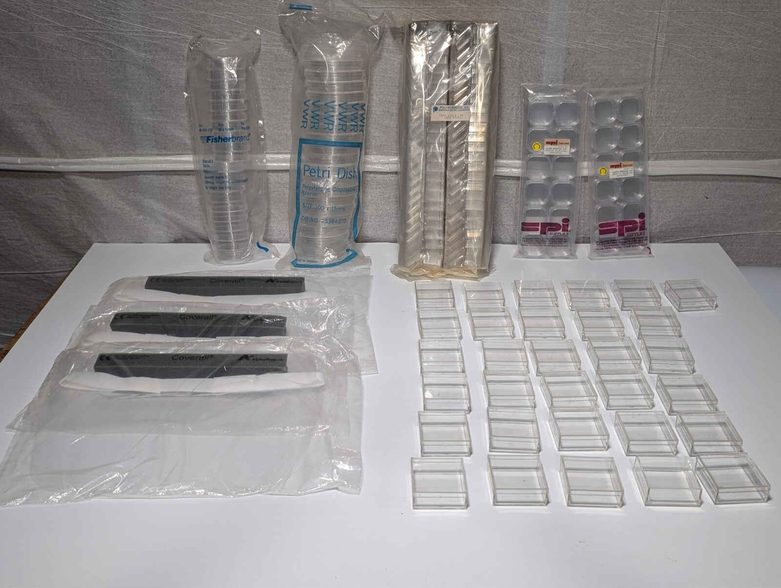 Laboratory Supply Assorted Lot - Microscopic Slides, Petri Dish, Cell Culture