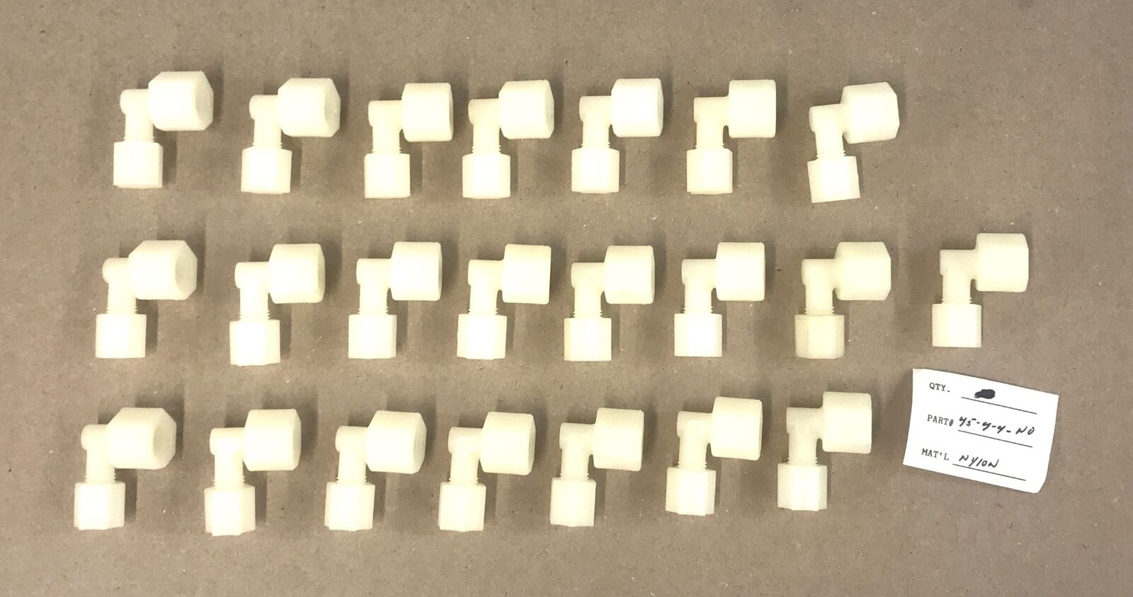 JACO Manufacturing Nylon Female Elbow Fittings 45-4-4-N-O [Lot of 22] NOS