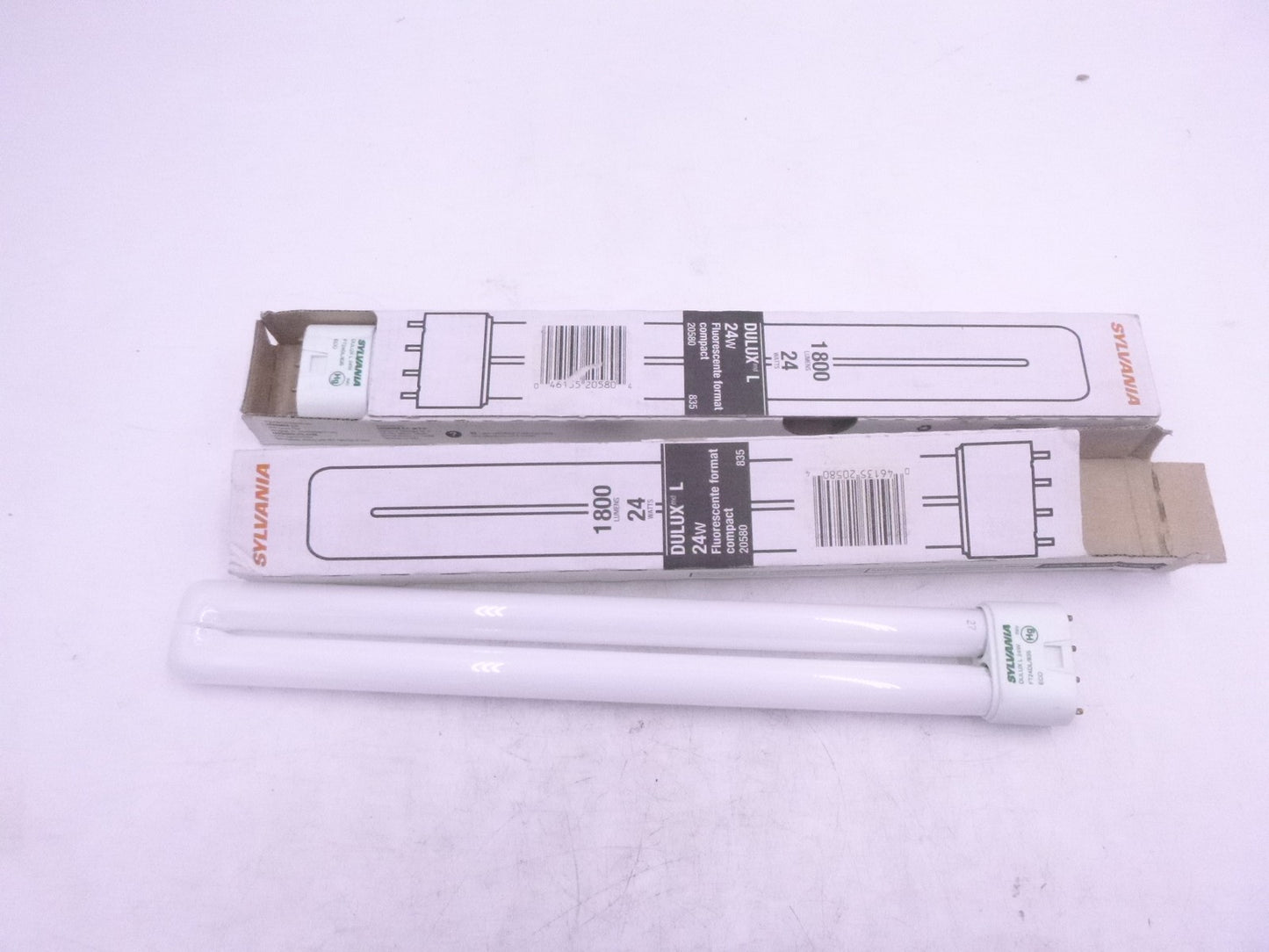 2 Pack Sylvania Compact Fluorescent FT24DL/835/ECO  4 Pin 2G11 Base 24 Watt
