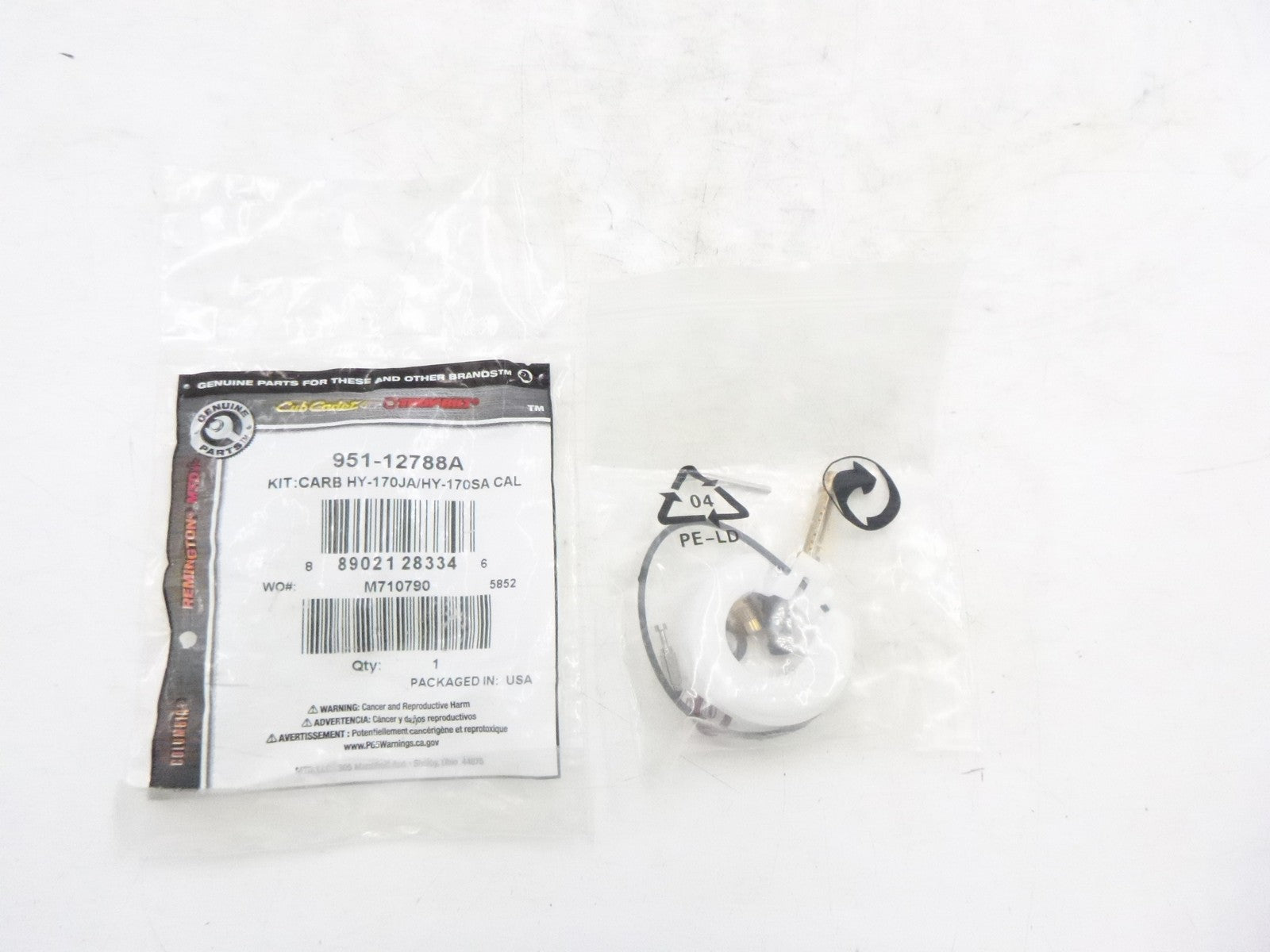 Genuine OEM MTD Troy Bilt 951-12788A Carburetor Rebuild Kit HY-170JA/HY-170SA