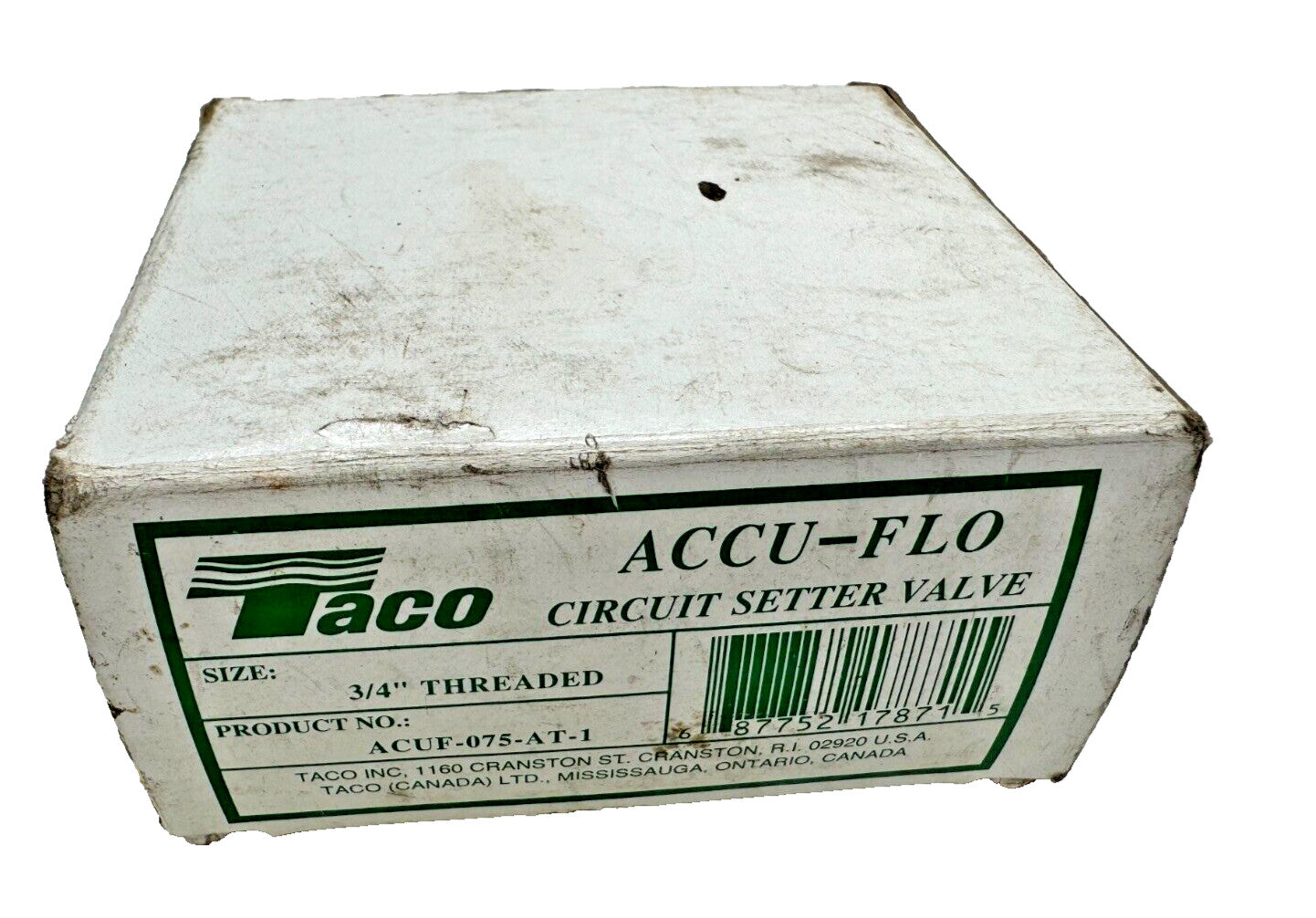 TACO ACUF-075-AT-1 ACCU-FLO 3/4" NPT Circuit Setter Valve Brass *NIB*