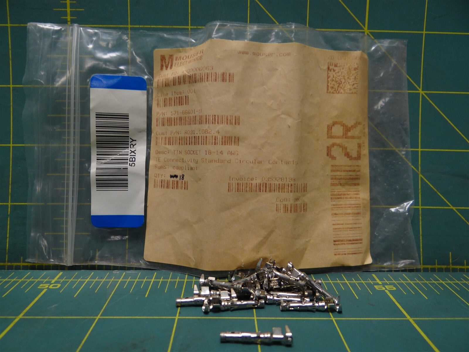 (Qty: 18) TE Connectivity Standard Circular Contact Tin Socket 18-14AWG 66601-9