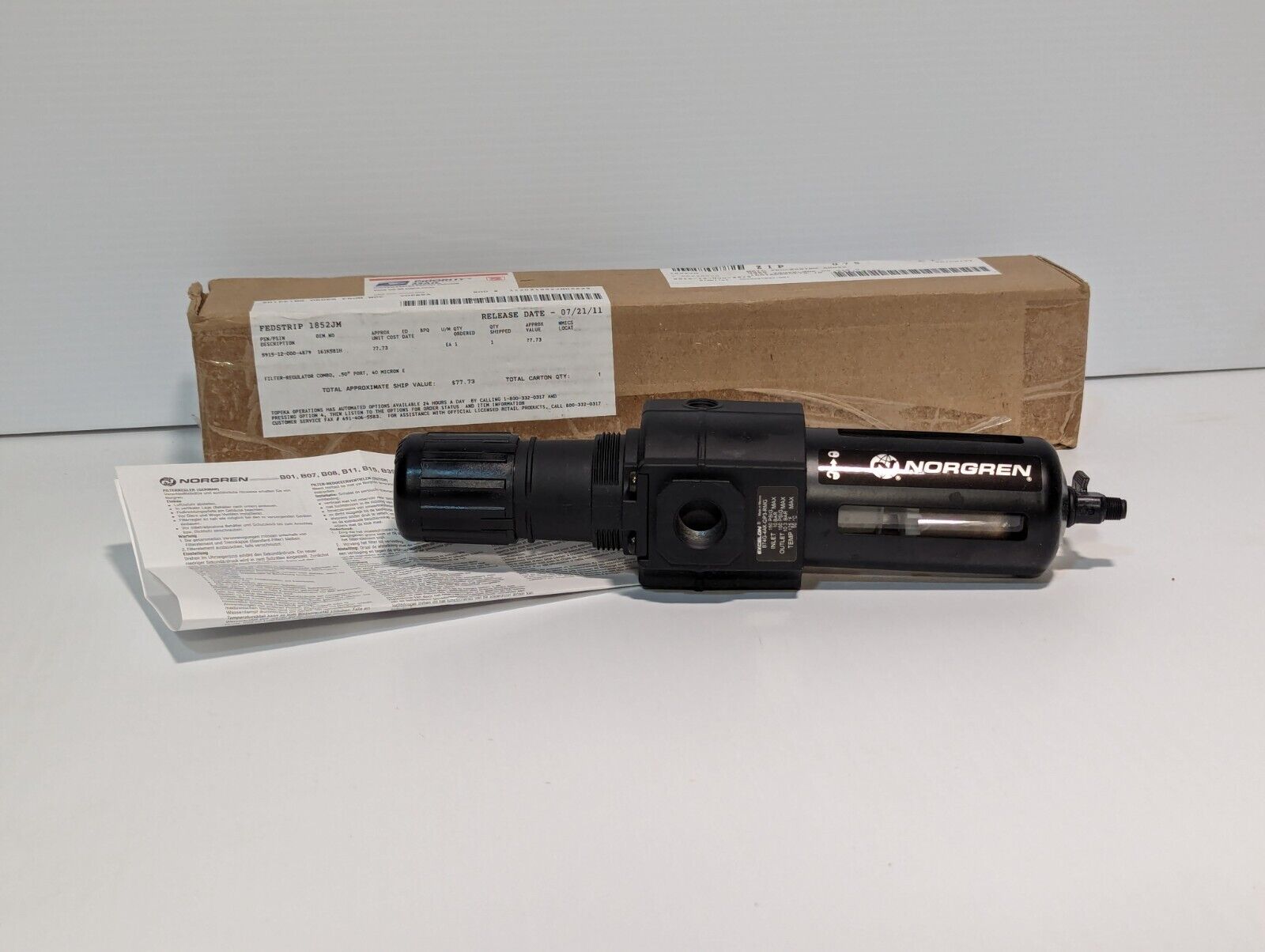 Norgren B74G-4AK-OP3-RMG Filter/Regulator  161K581H