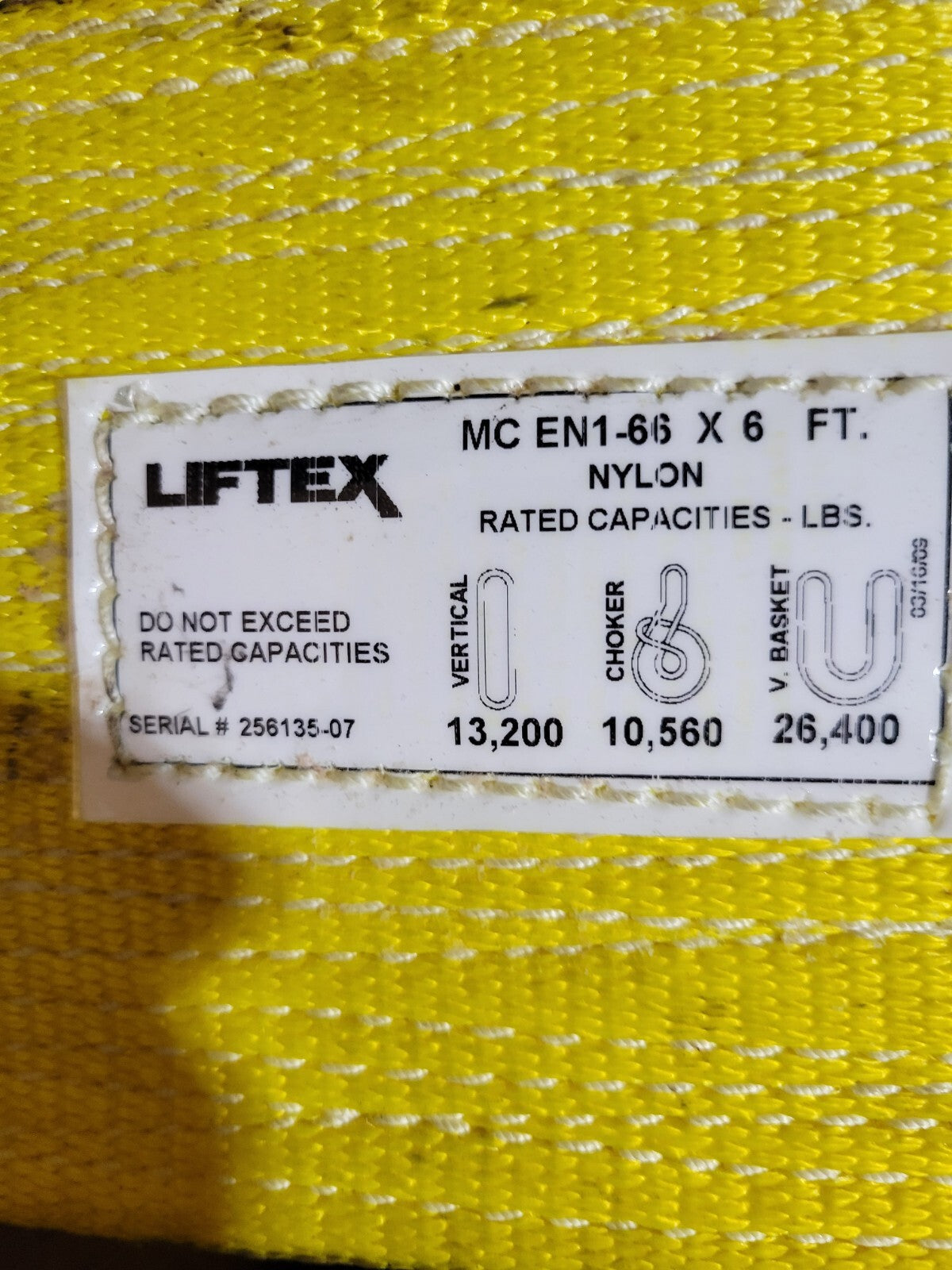 Liftex  EN1-66 x 6FT Nylon Lifting Sling, 6', 1 Ply - See Picture 
