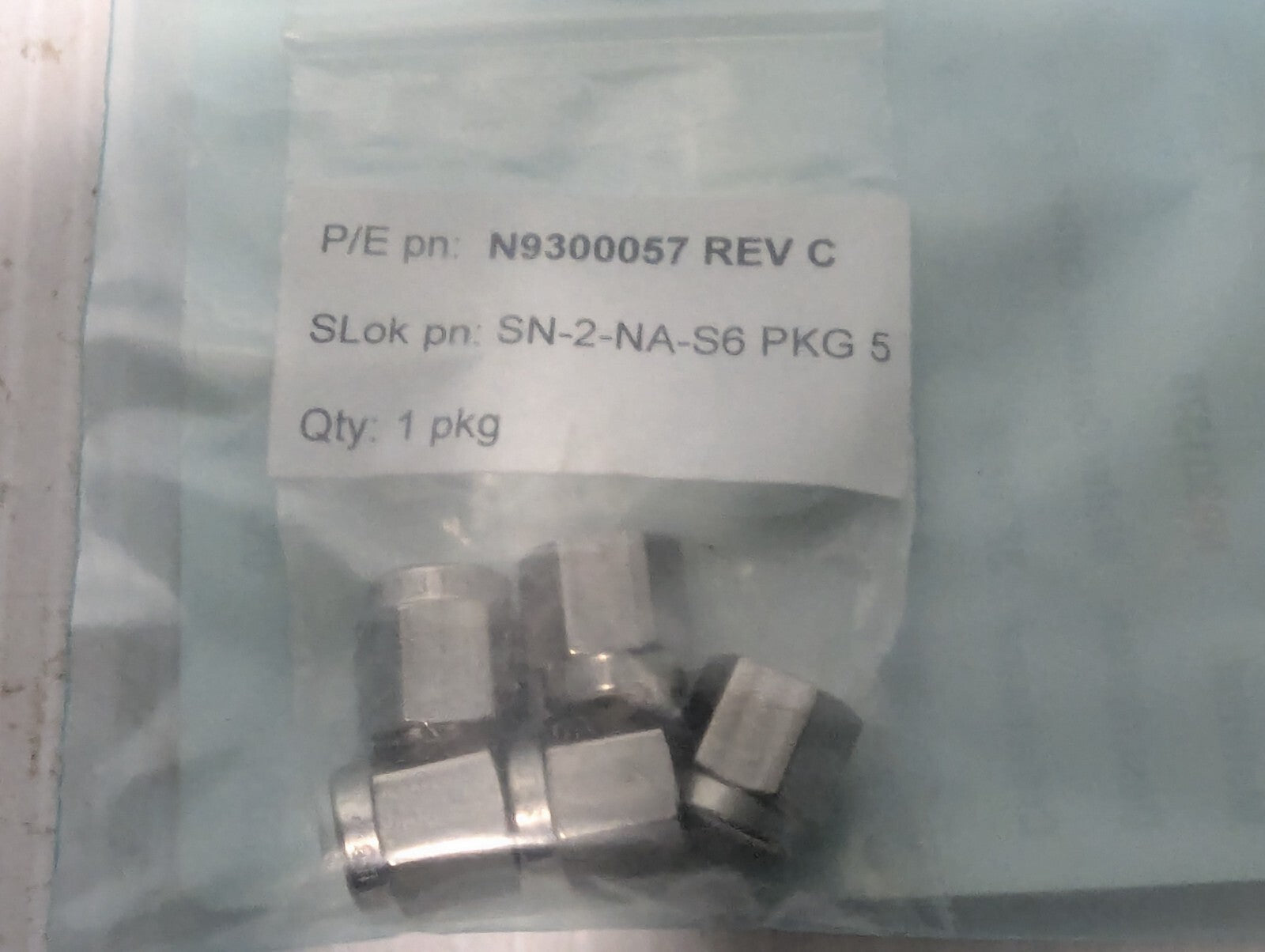 N9300057 1/8 in Stainless Steel Tube Fitting Nut - Lot of 5