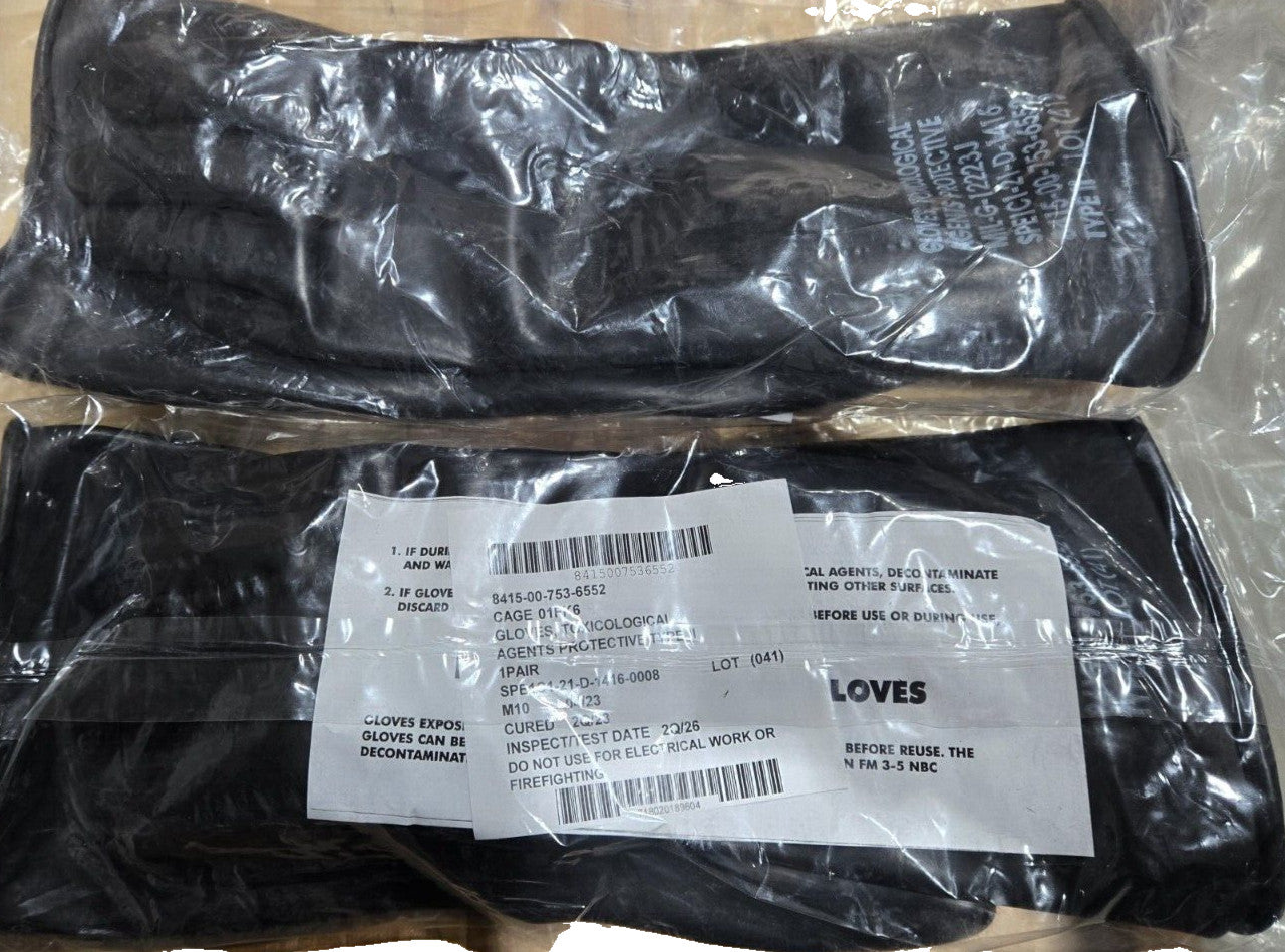 2-PAIRS Guardian MIL SPEC SIZE 10 MEDIUM 14" Long Chemical-Resistant Gloves NEW
