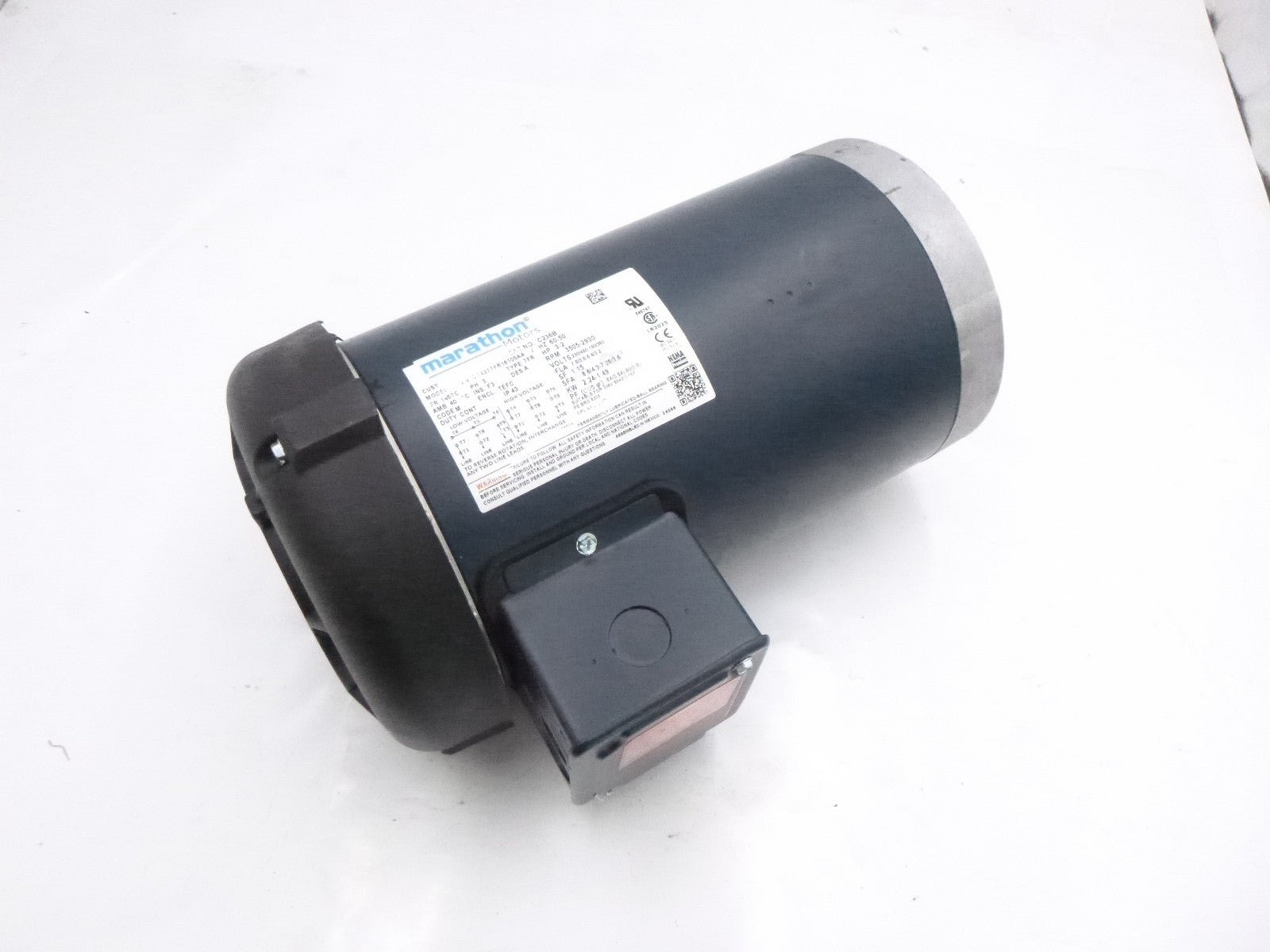 Marathon Leeson C236B 3HP 3600RPM 145TC Frame 3 Phase 60Hz 230/460V Motor