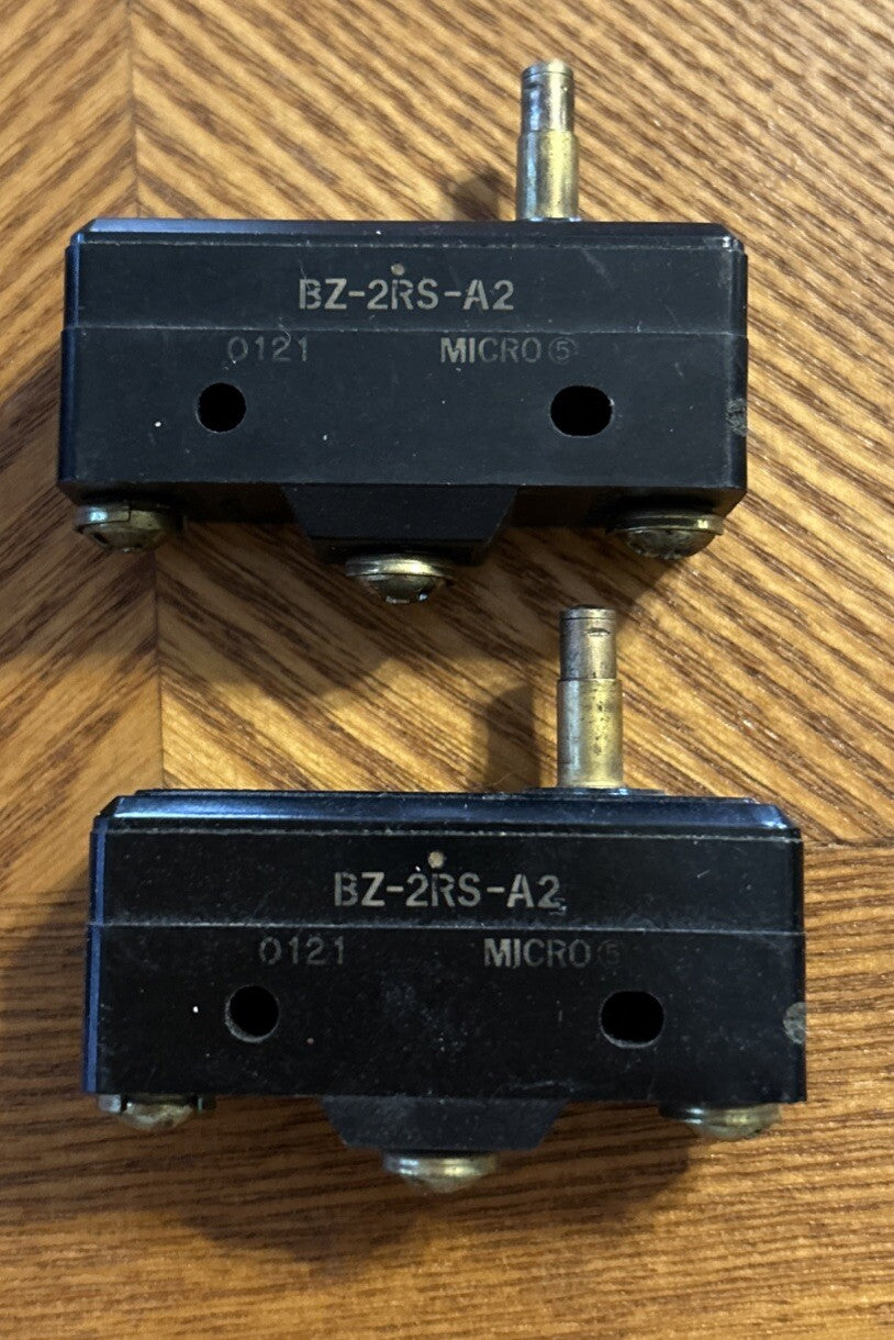 *QTY 2*MICRO SWITCH BZ-2RS-A2 Snap Action Switch, Overtravel, Plunger.     T3