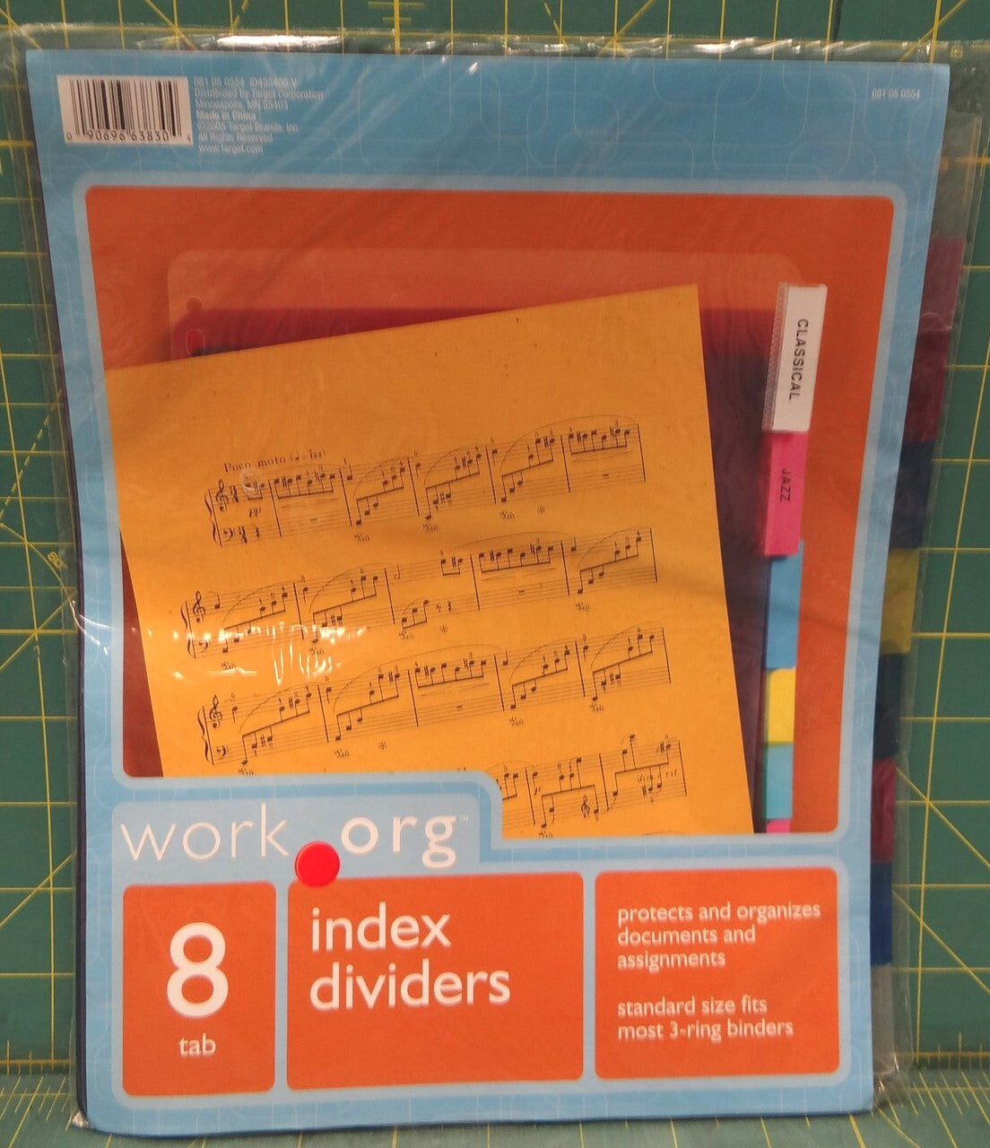 Work.org Clear Color 8 Tab Index Dividers 081050554 Fits Most 3-Ring Binders