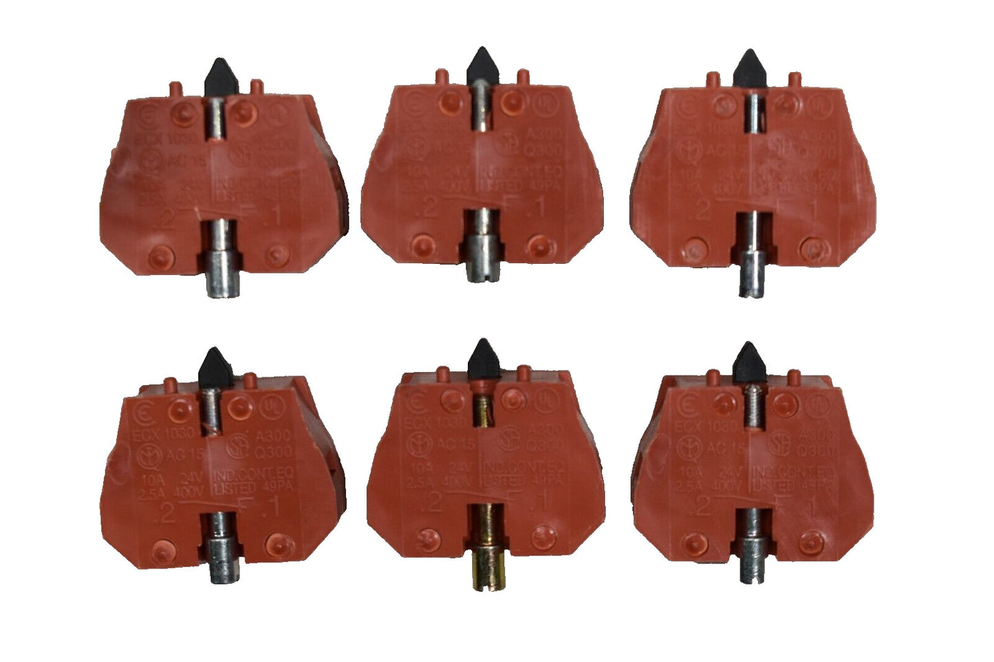 [Lot of 6] Automation Direct ECX1030 Contact Block Red