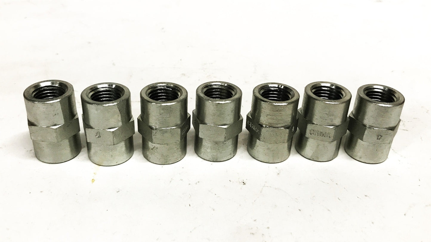 Unbranded 1/4 inch Straight Hydraulic Fitting [Lot of 7] NOS