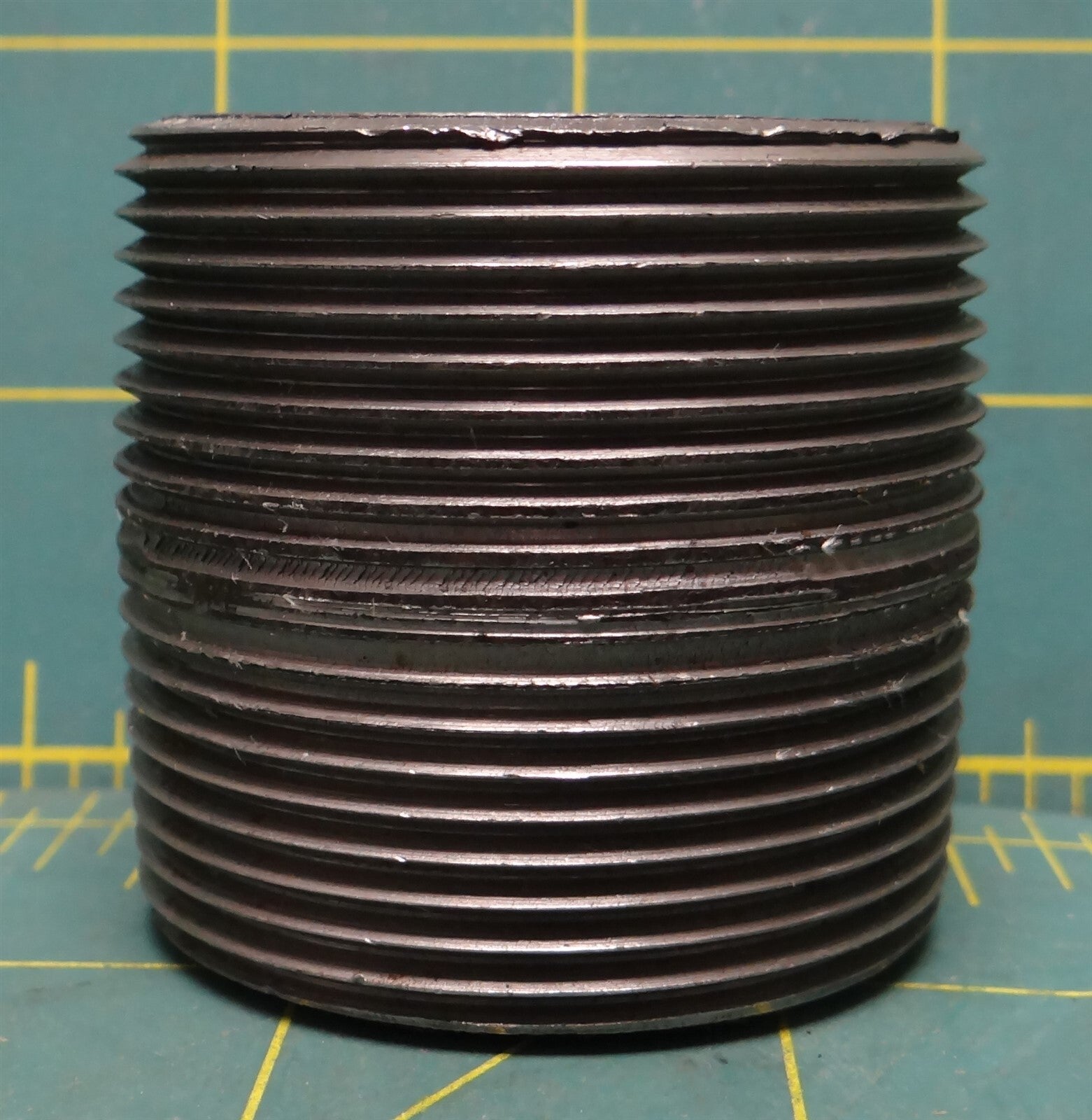 1-1/2" x 1-3/4" L All Threaded Black Steel Male Pipe Nipple, Fitting, Connector 