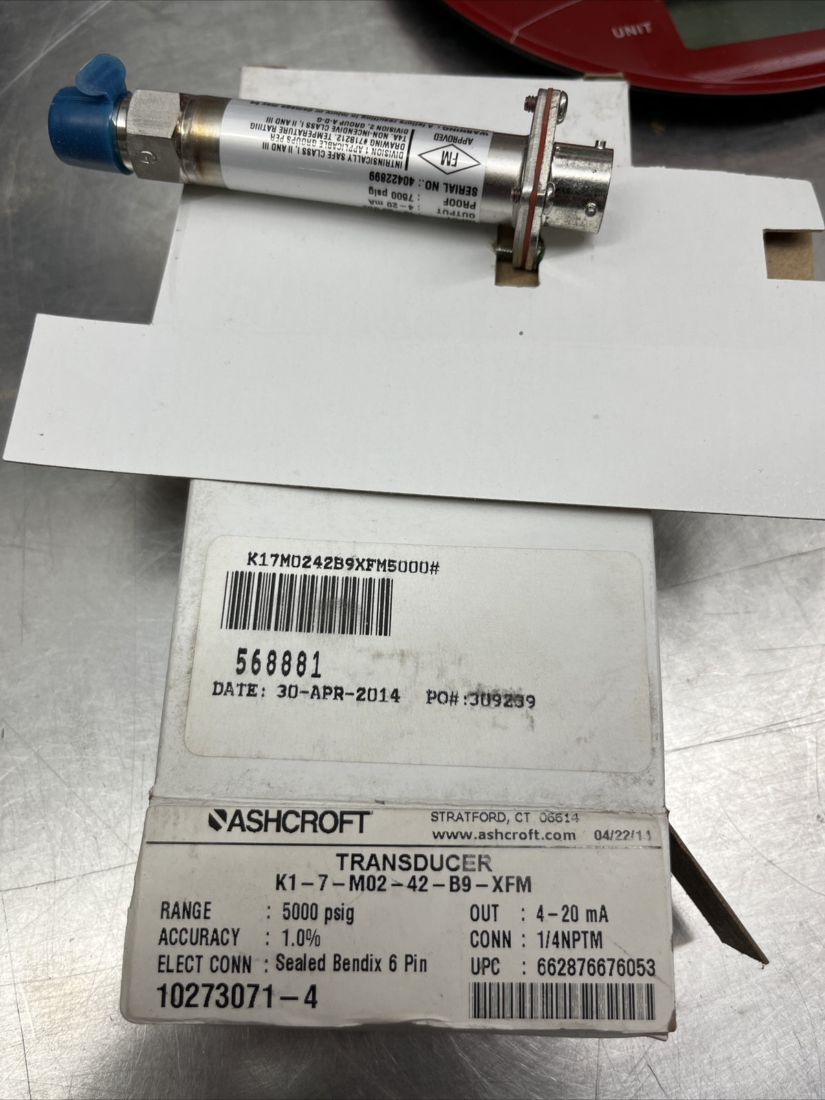 ASHCROFT K17M0242B9XFM K1-7-M02-42-B9-XFM PRESS TRANSDUCER 10273071-4 0-5000psig