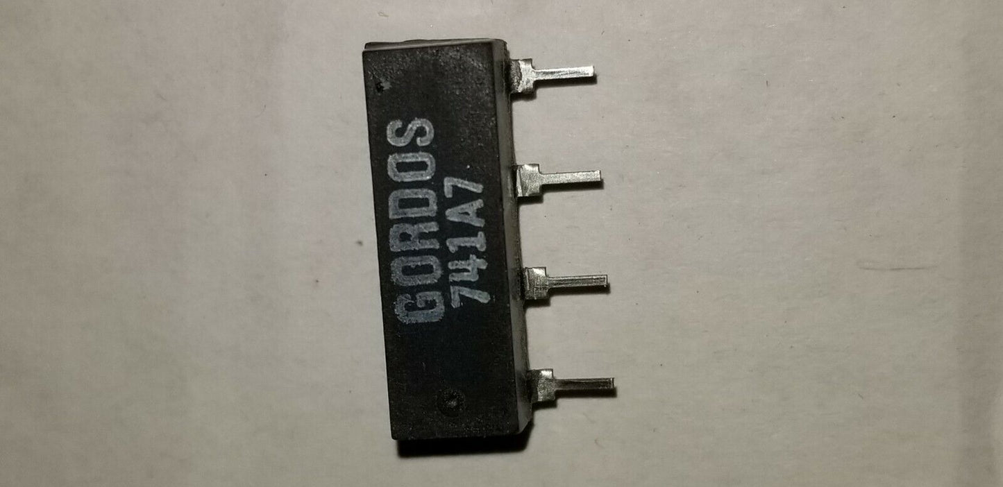 Lot of 10  GORDOS - 741A-7 - 24VDC SIP Dry Reed Relay, SS Relay, NO contacts