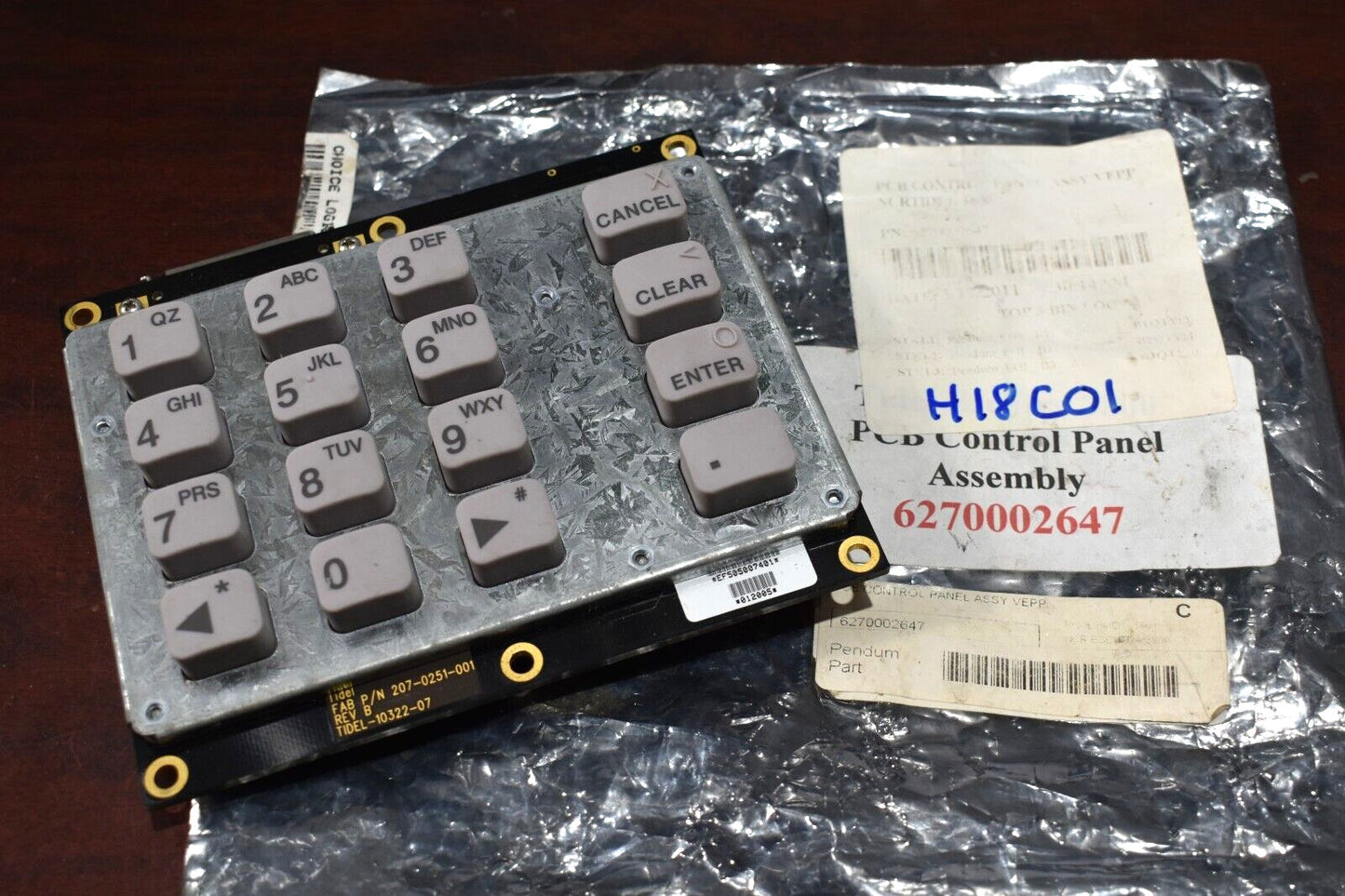 Tidel 6270002647 PCB Control Panel Assembly NOS