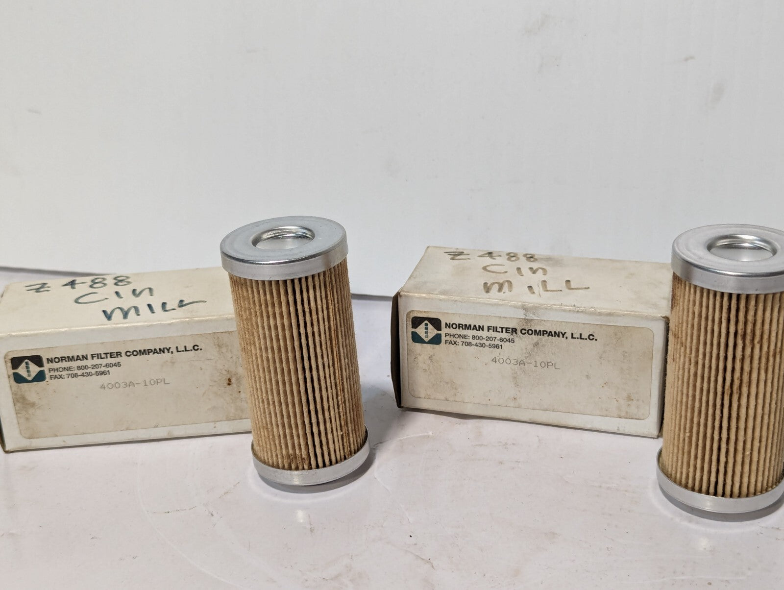 Lot of 2 Norman 4003A-10PL Filter Elements