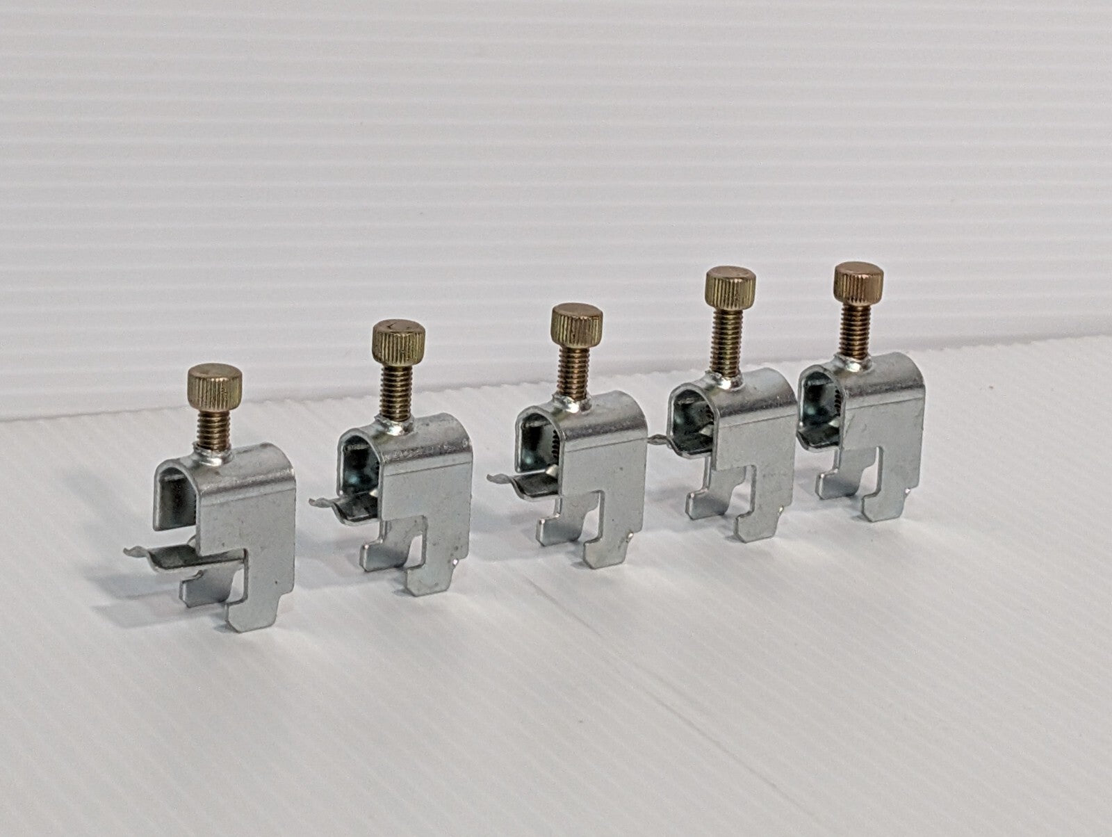 Lot of 5 FANUC A99L-0035-0001 Grounding Cable Clamps Brass and Steel