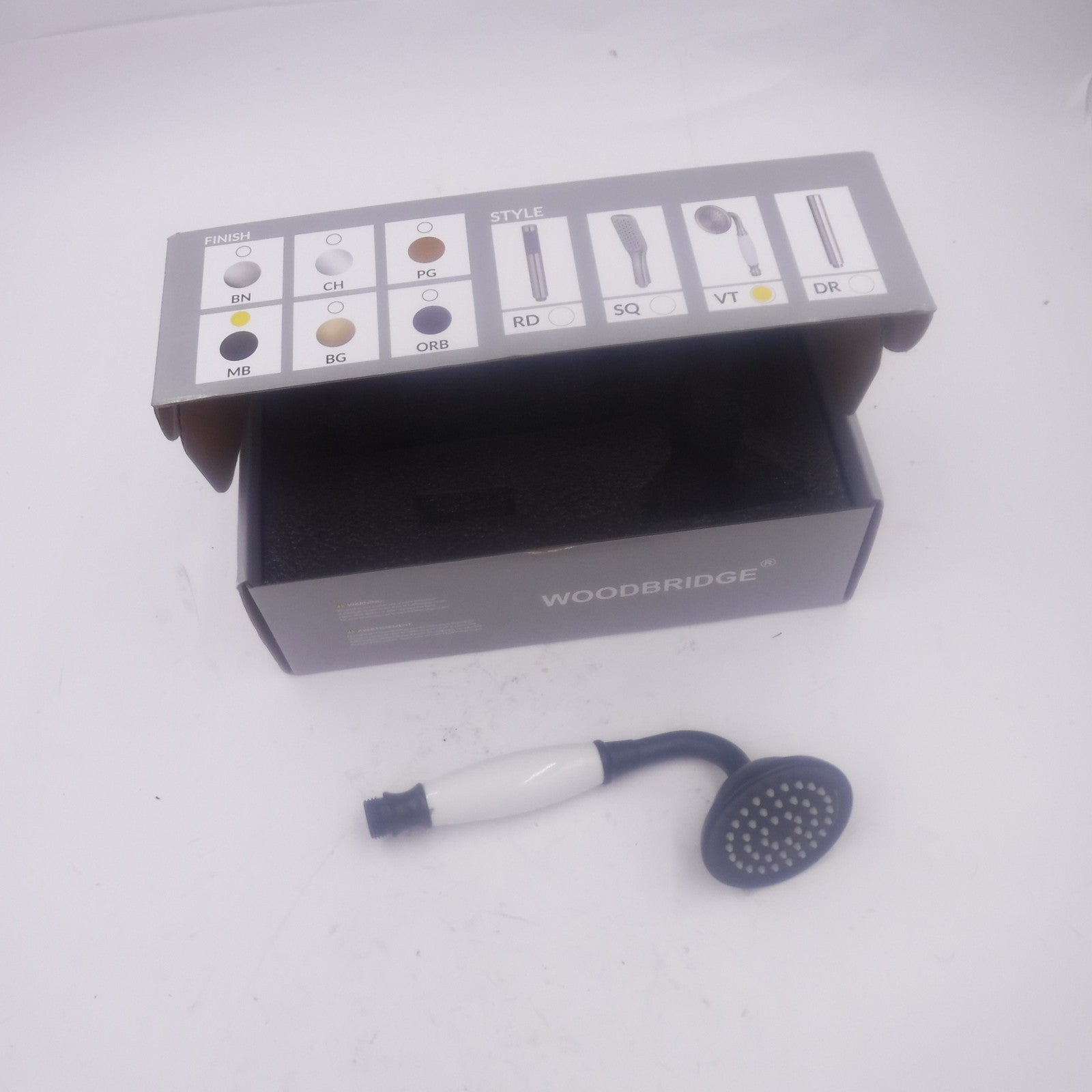 Woodbridge Matte Black Telephone Handheld Shower For Freestanding Tub Filler