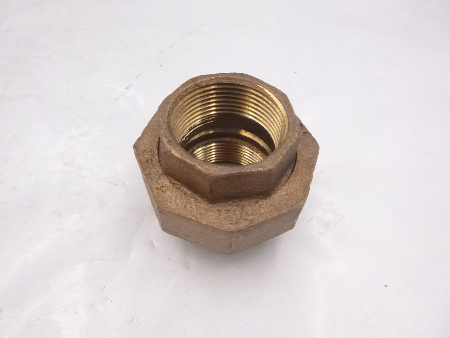 1-1/4" FNPT Brass Threaded Lead-Free Union Pipe Fitting