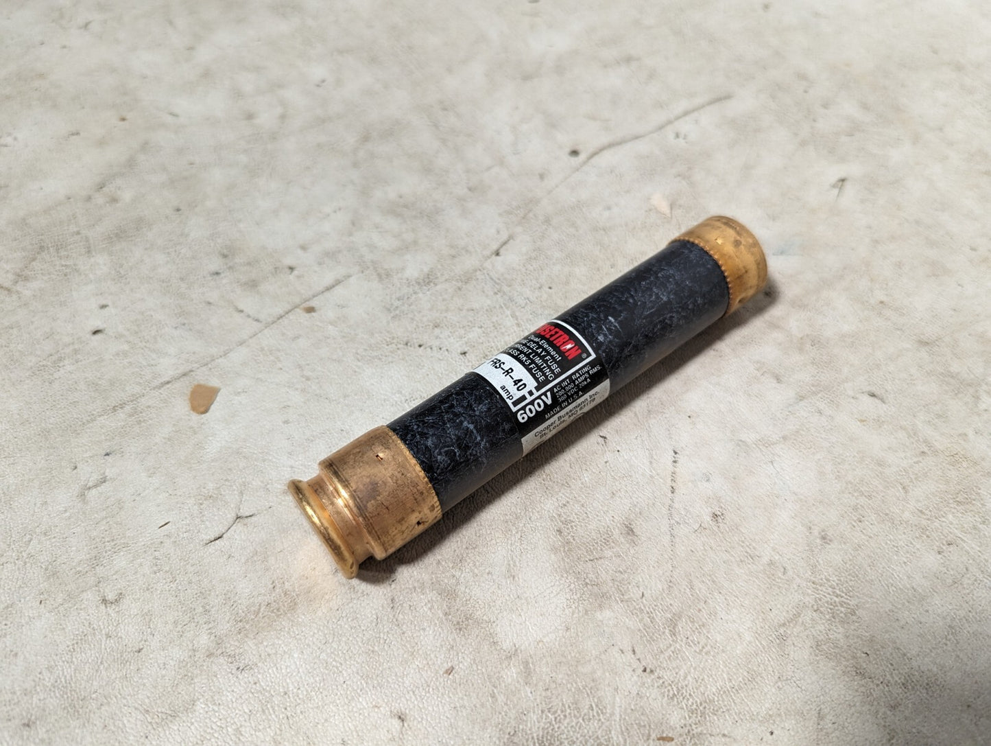 Bussman Fusetron FRS-R-40 fuse, 40A, 600VAC or less, 300VDC