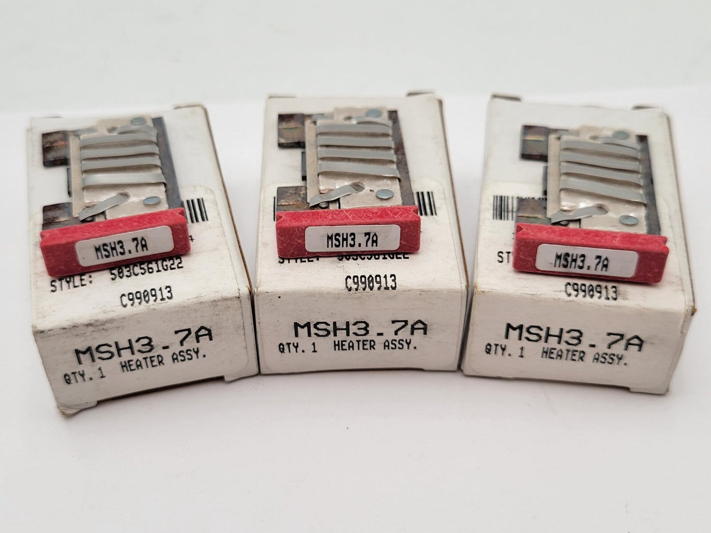 3PC Cutler-Hammer MSH3.7A Thermal Overload Heater Element Rated for 2.96-3.27A