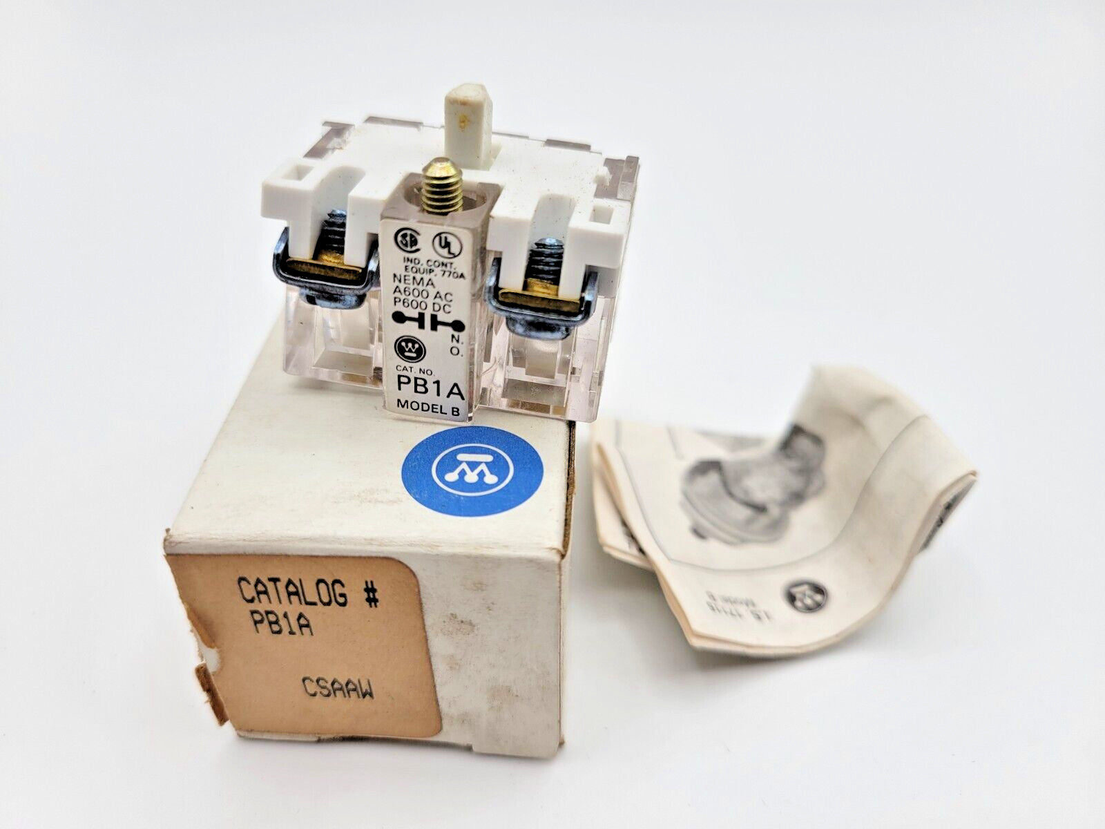Westinghouse PB1A Push Button Contact Block Screw Terminals Heavy Duty Model B