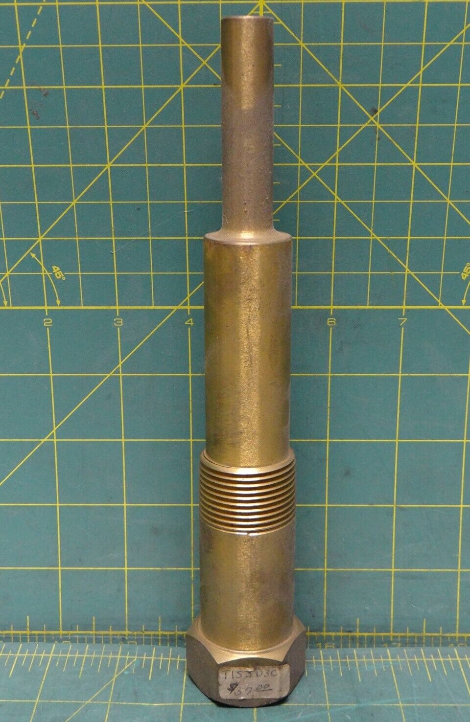 Brass Threaded Stepped Thermowell 1" MNPT x 1" FNPT x 5.5" Insertion
