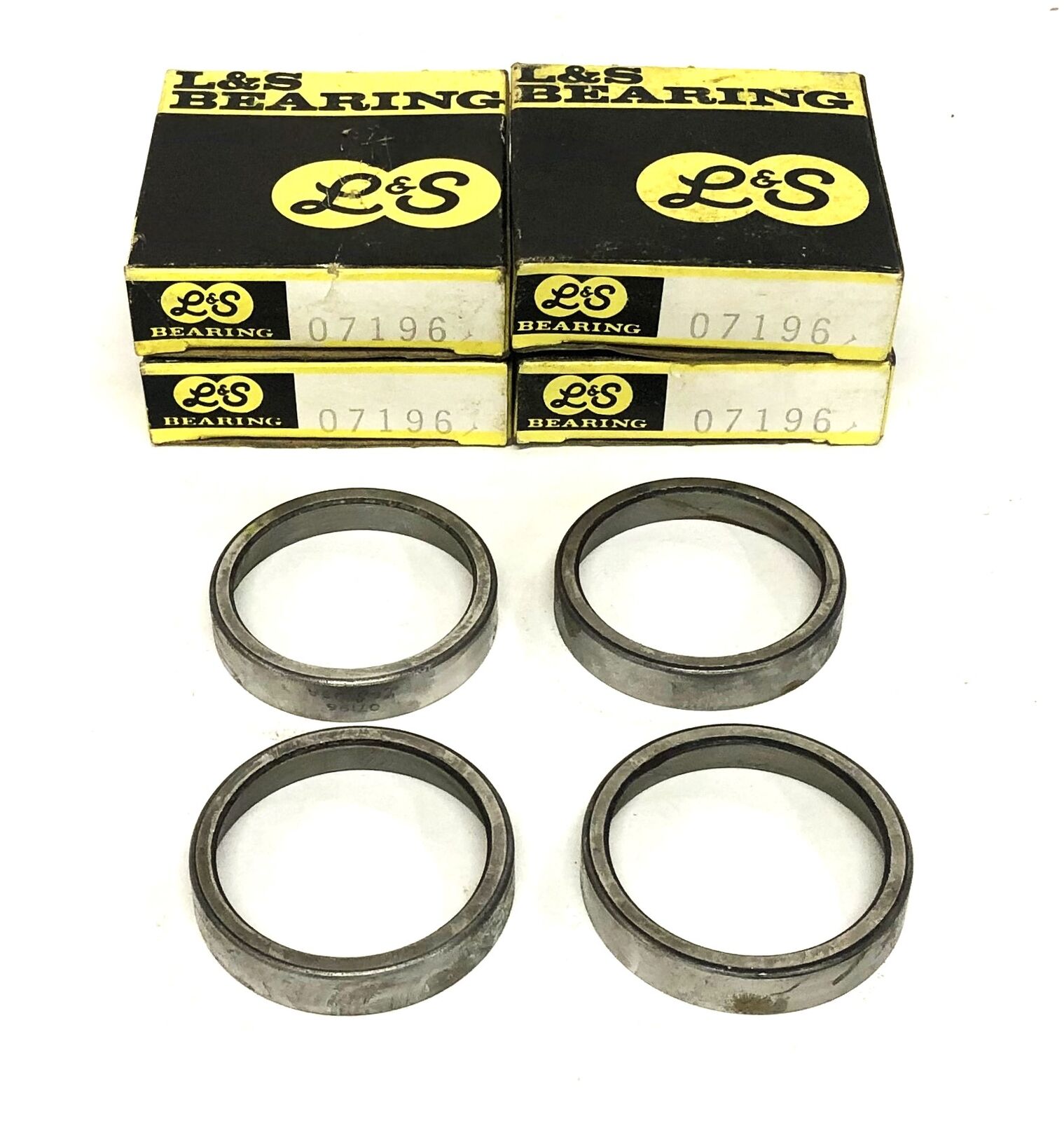 L&S Bearing Tapered Roller Bearing Cup 07196 [Lot of 4] NOS