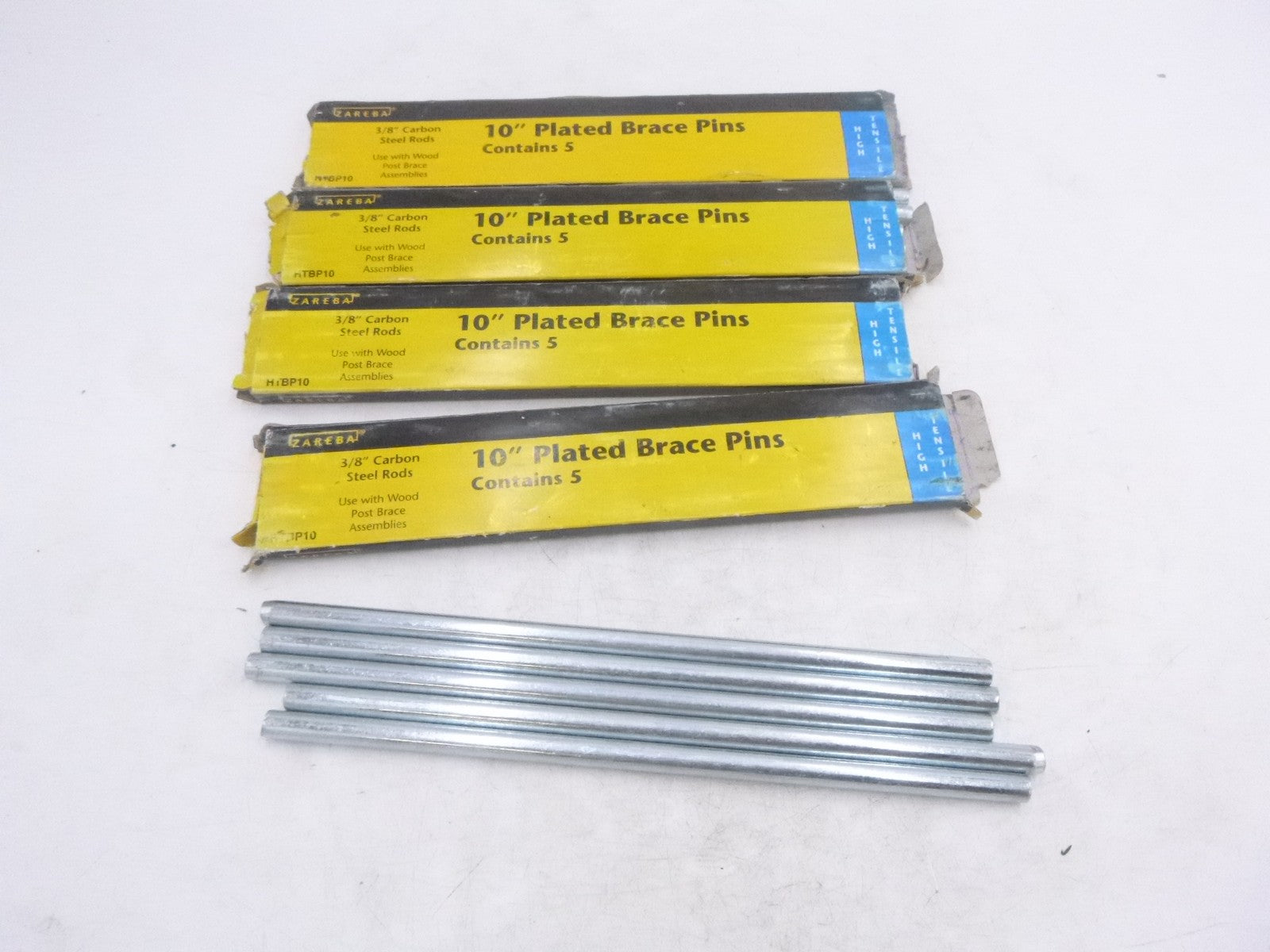 20 Pack Zareba HTBP10 10" Galvanized Brace Pin Chrome