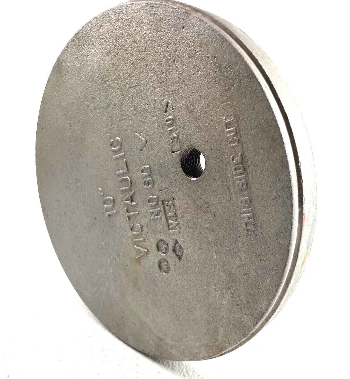 10" Victaulic Style 60 Cap w/ 1/2" Drain Grooved Fitting for 10.75 OD Pipe Size